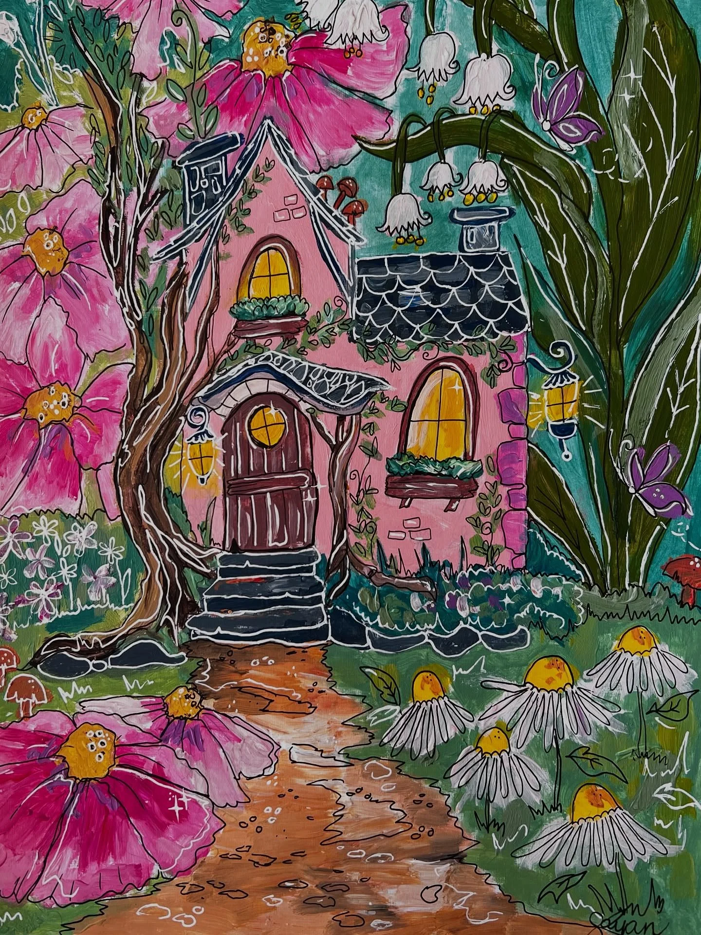 The Fairy House Collection is now LIVE!!! 🧚🏻&zwj;♂️🦄🩷🥰🎉

Only 5 original pieces available! I designed these to be little nursery paintings, or they can be for someone who loves the whimsical world as much as I do! There is so much love poured i