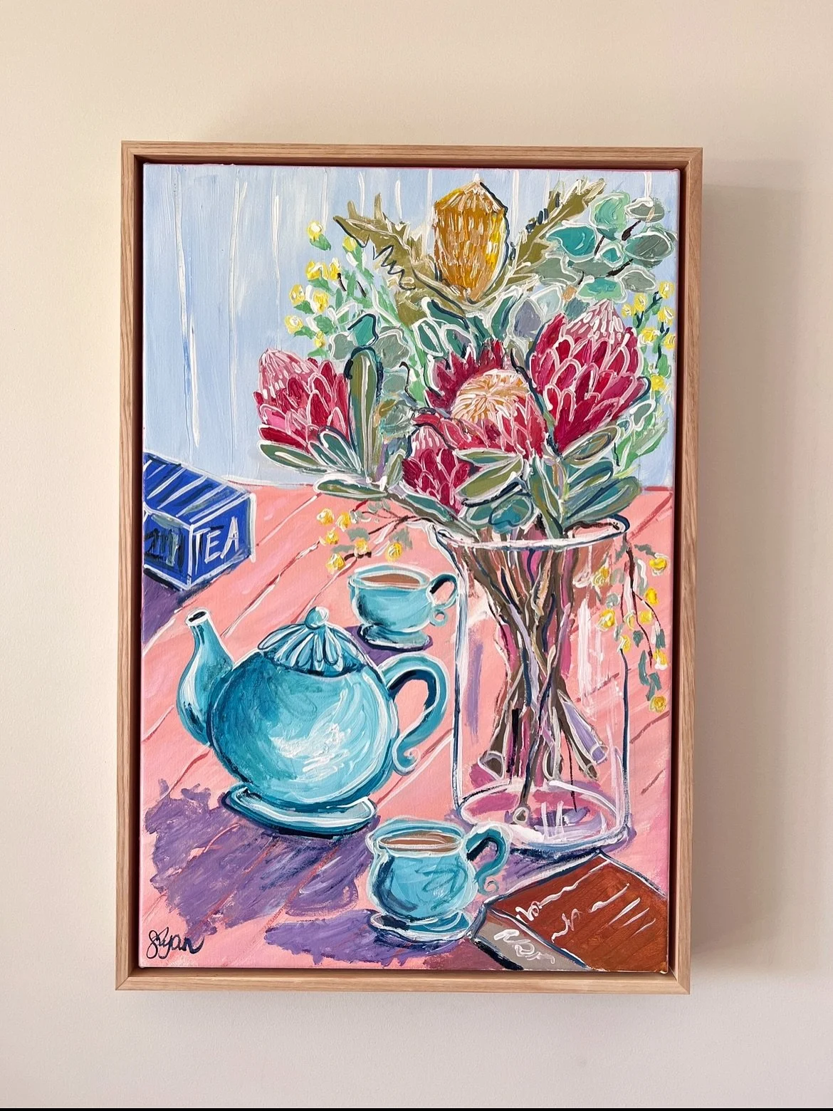 Latest commission sent off to its forever home today! This collector now has 3 or my original paintings!!! It makes me so happy when people love and value my work, very surreal! 🩷

Beautiful canvas and oak frame by @southernbuoy 
.
.
.
.
#artist #ar