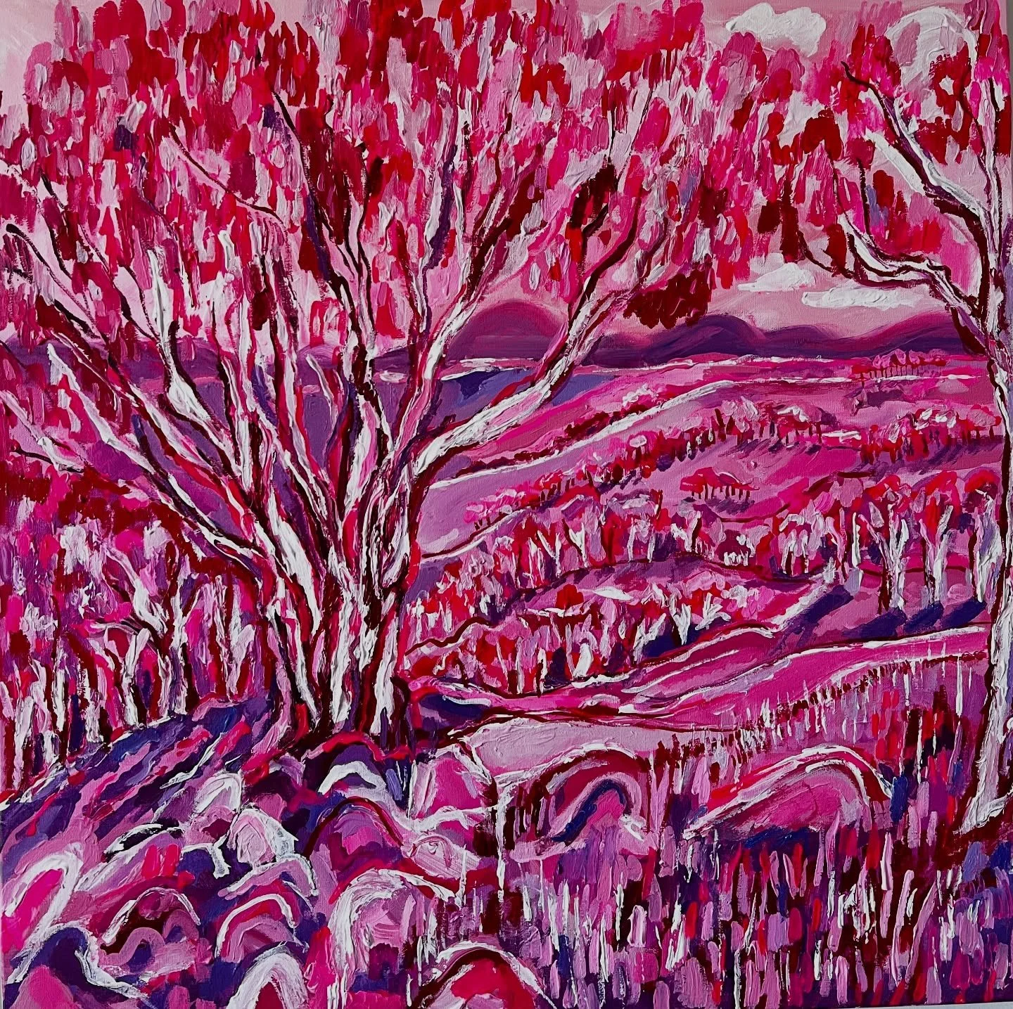 🩷 MAGENTA MAGIC🩷 
I had so much fun creating these landscapes in an all pink colour way! When @made590 approached me for a clothing collab I wanted to create a fabric true to me in colour! 

Link in bio for opening launch event for exclusive first 