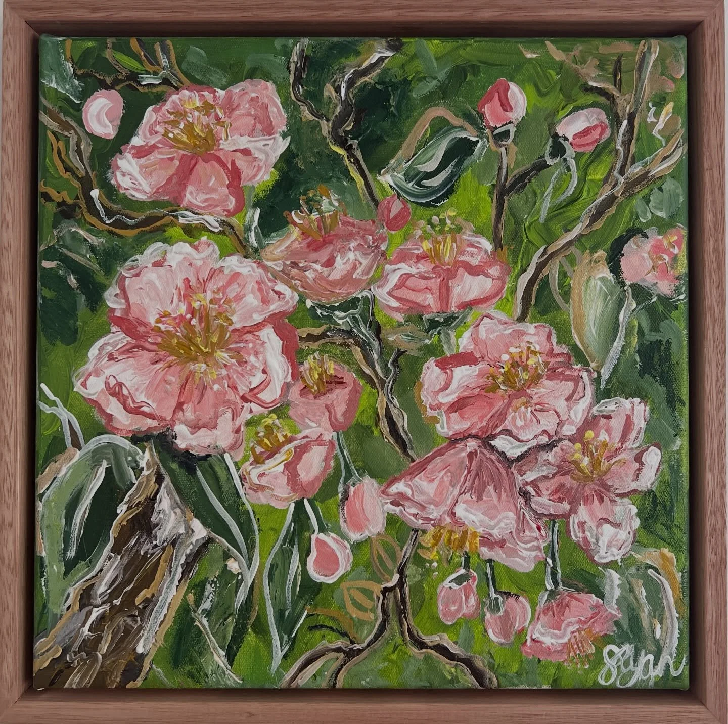 Beautiful little Quince Flowers has sold! This one was a favourite of mine for this show! 🩷 Plently more art to see @made590 🩷