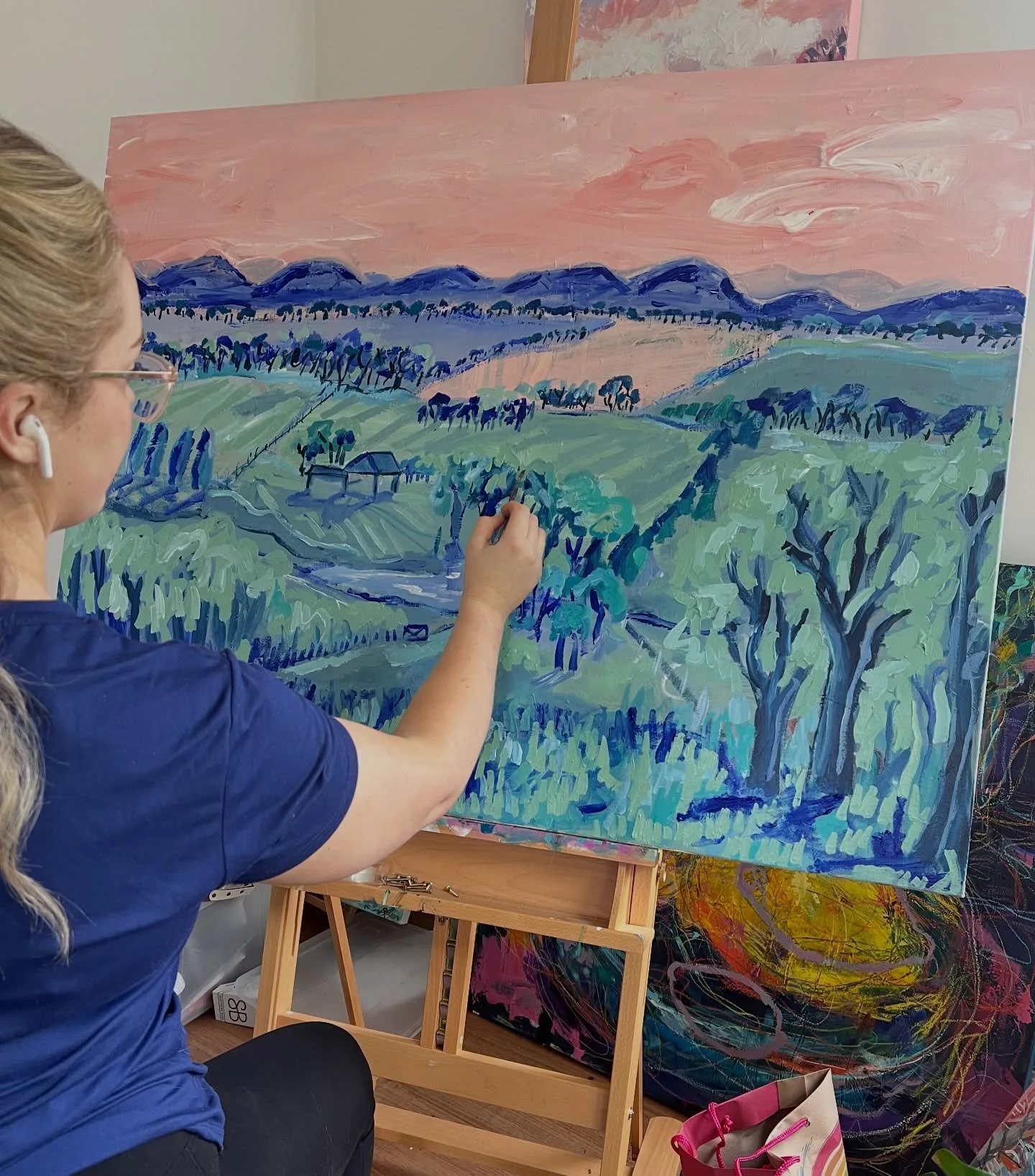 Painting life lately! 
I&rsquo;ve had a flourish of creativity bursting through me the last few months that I needed to translate into colour! I&rsquo;ve created a many paintings including a body of work that I&rsquo;m so excited to share with you 🩷