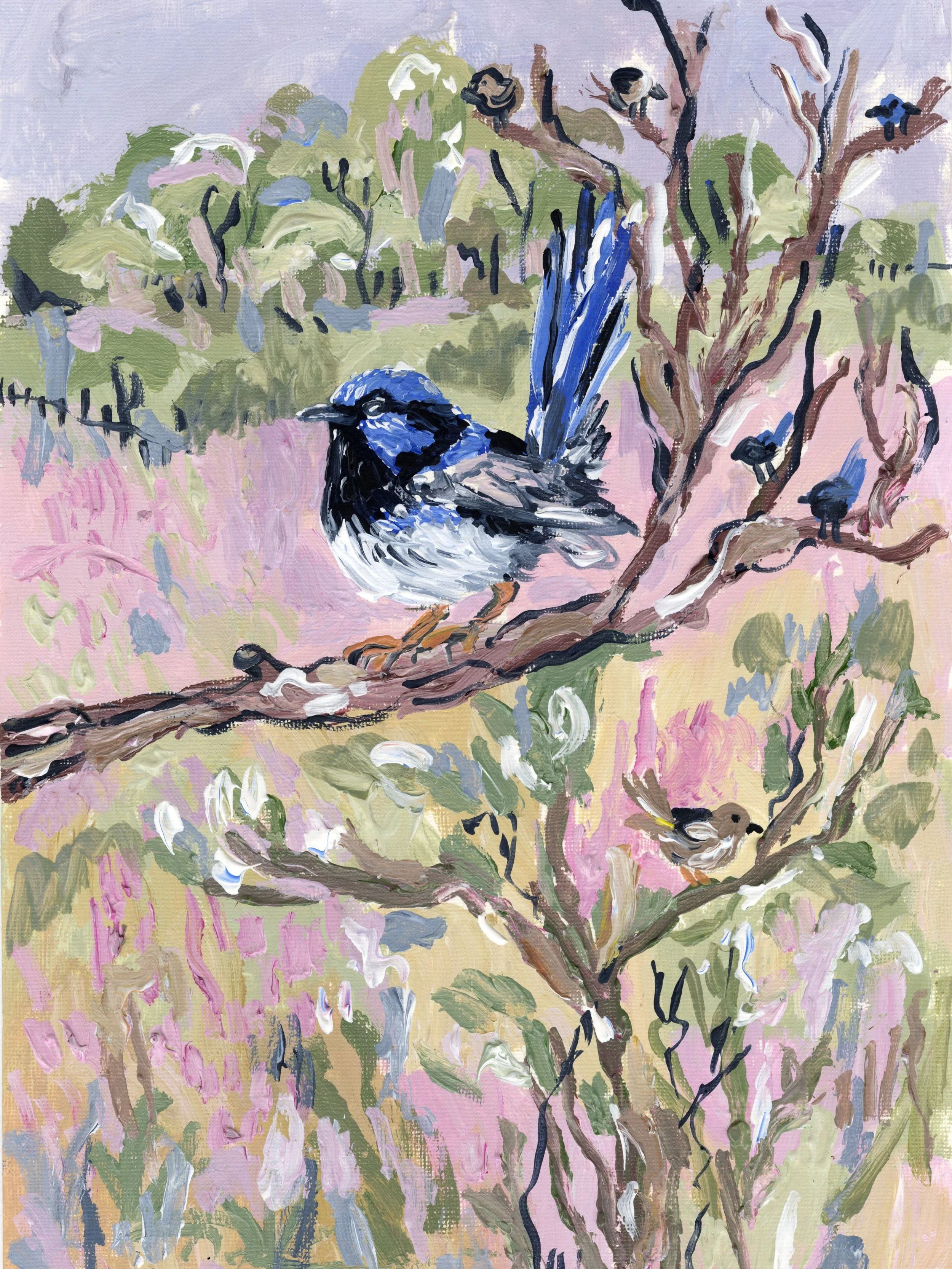 &lsquo;In the Brambles&rsquo; my little painting in the @ifnotnowthenwren exhibition available at @loftmudgee 💙