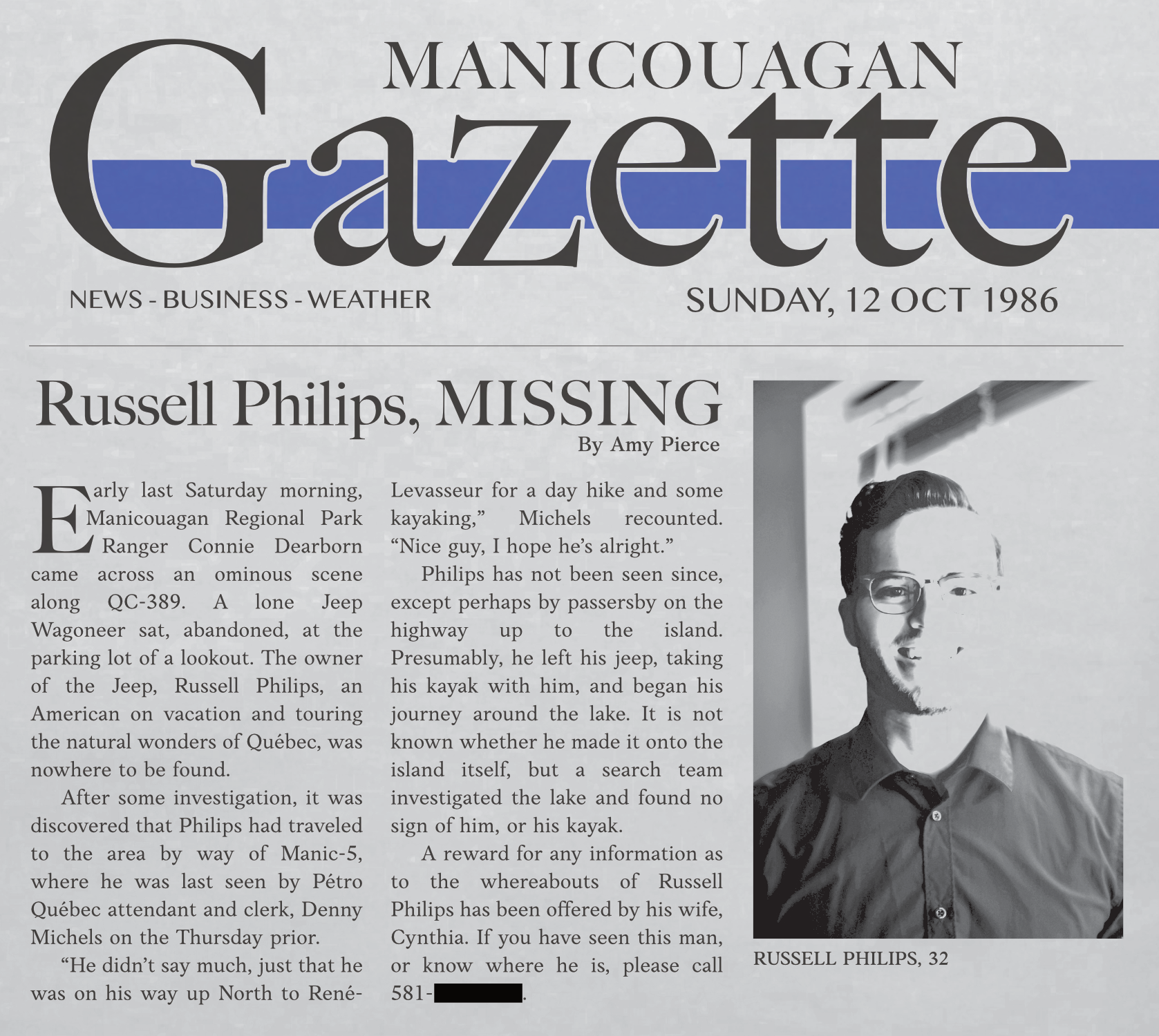 Manicouagan Gazette Article