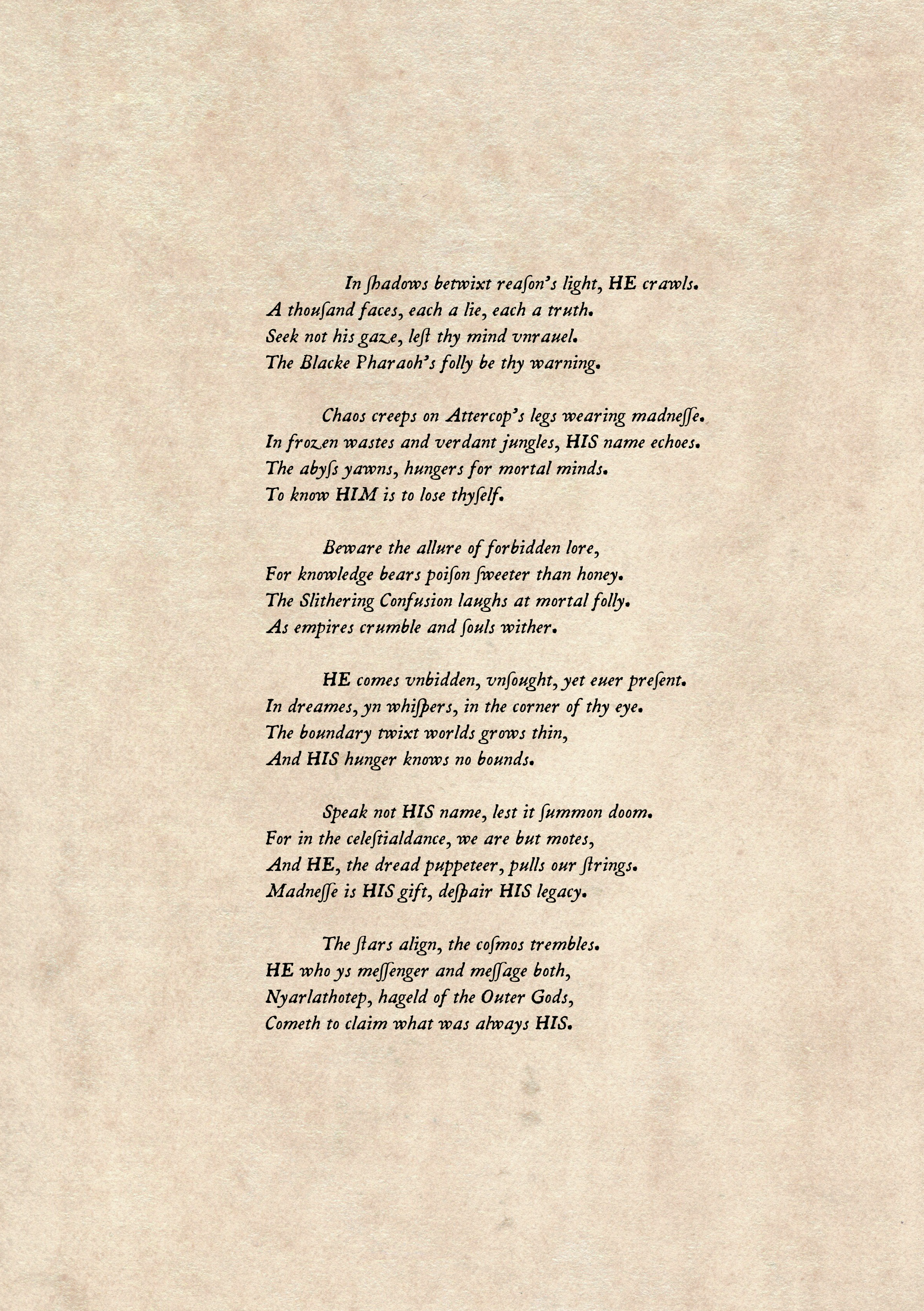 Manuscript Page 1. The text here is by Obsidian Codex Press, with small edits, typesetting and design by Taylor.