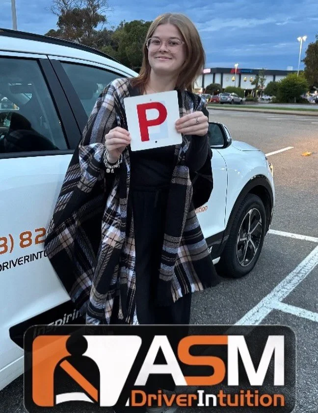 Congratulations Carly! Last test of the day didn&rsquo;t disappoint. The sun sets but the party starts. Good luck on the roads. #pplates #asmdriverintuition