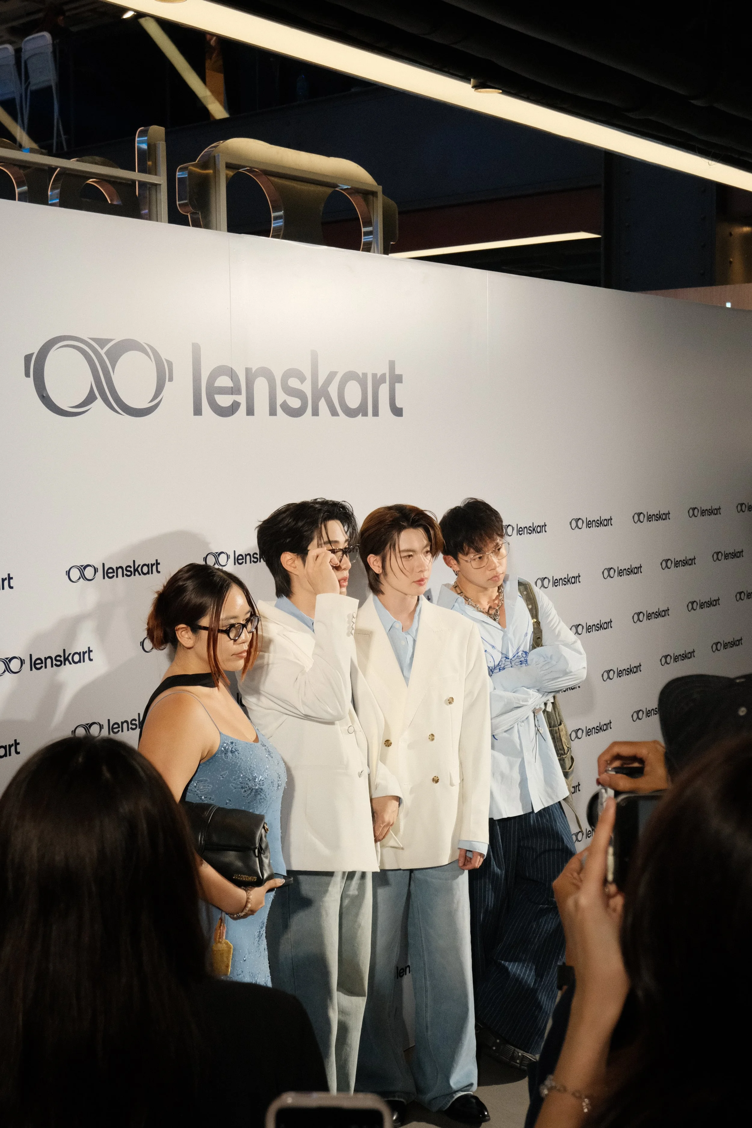 mathilda huang, singaporean based content creator is posing with 2 thai celebrities alongside her friend