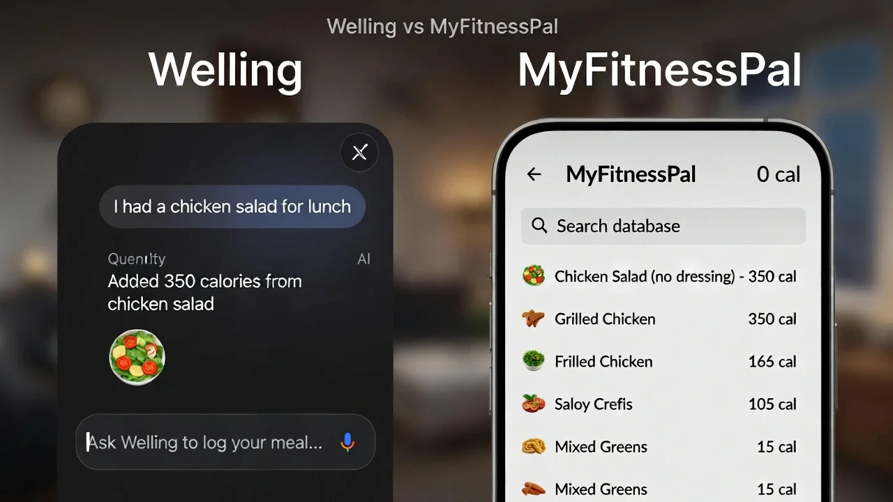 Welling vs MyFitnessPal Food Logging