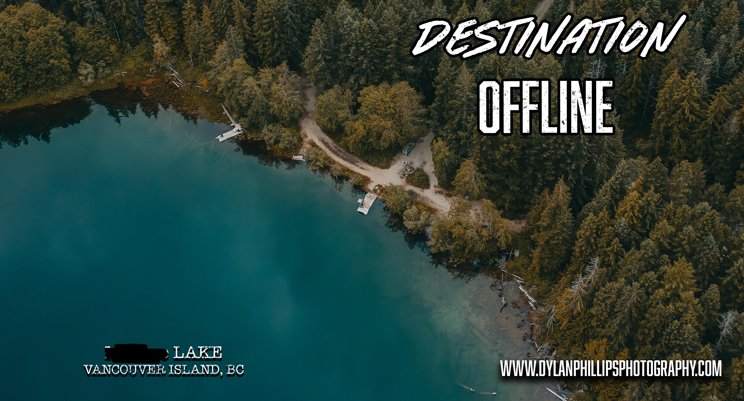aerial photo of a remote vancouver island lake used as the cover of a blog post by dylan phillips photography