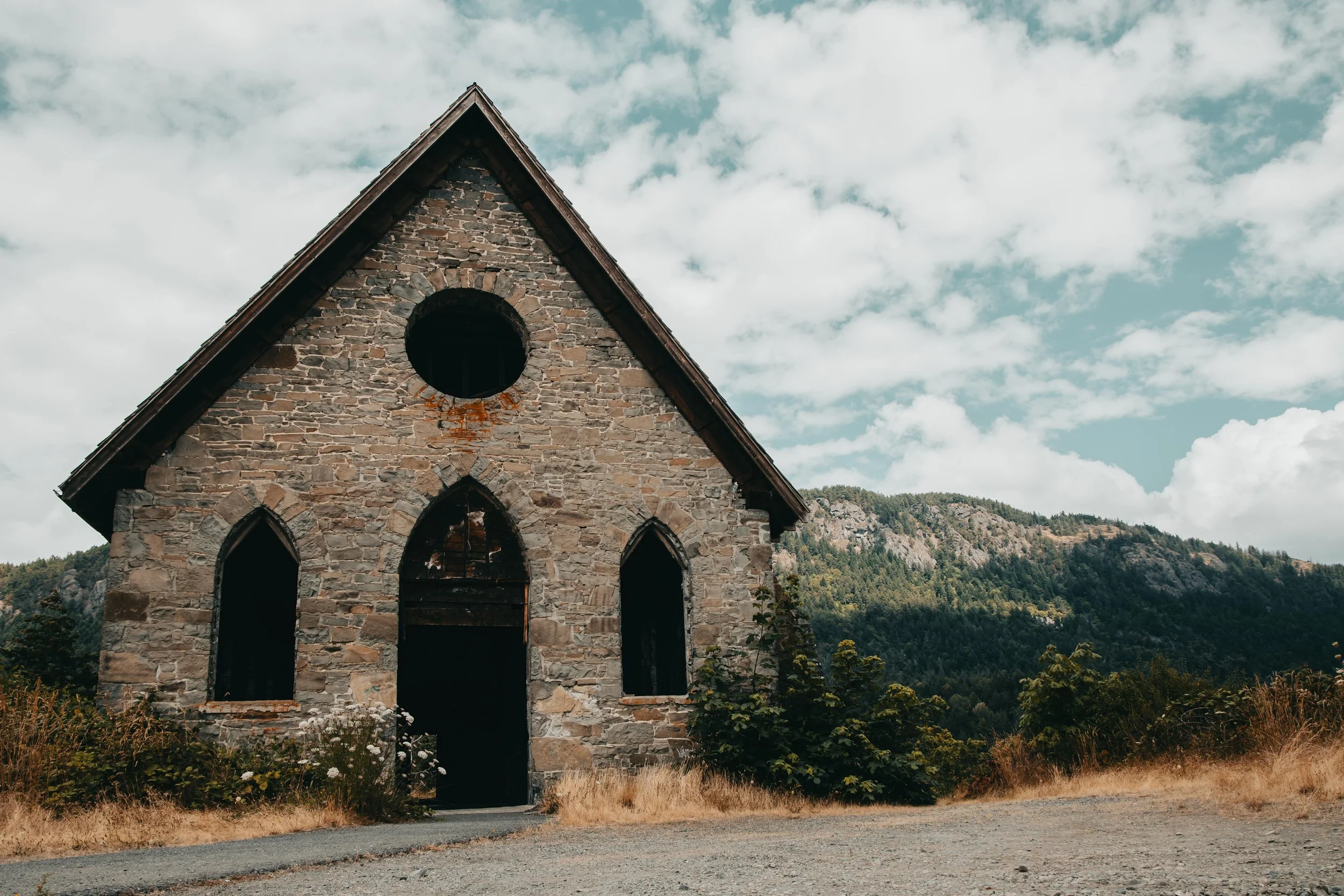 Ruins of the Butter Stone Church in Duncan, Vancouver Island, BC, Dylan Phillips Photography.