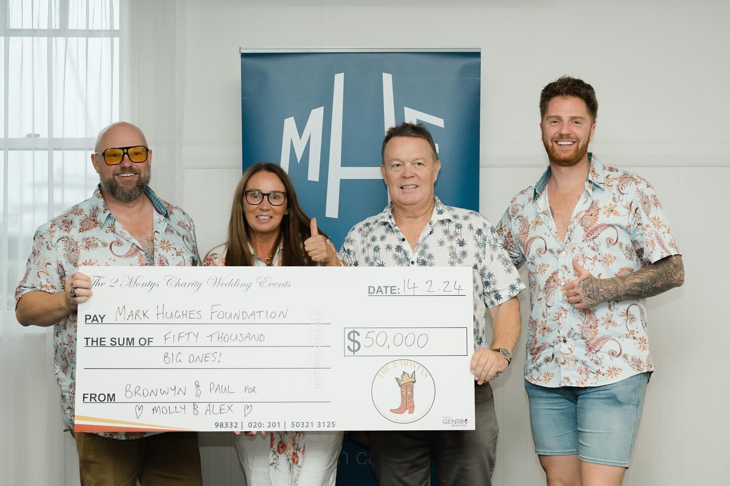 Our package valued at $102k and was sold to the highest bidder at $50,000 donated straight to @markhughesfoundation!!!!! 

To top off the night the winning bid was from a very special family to MHF, Bronwyn and Paul, placing the winning bid for their