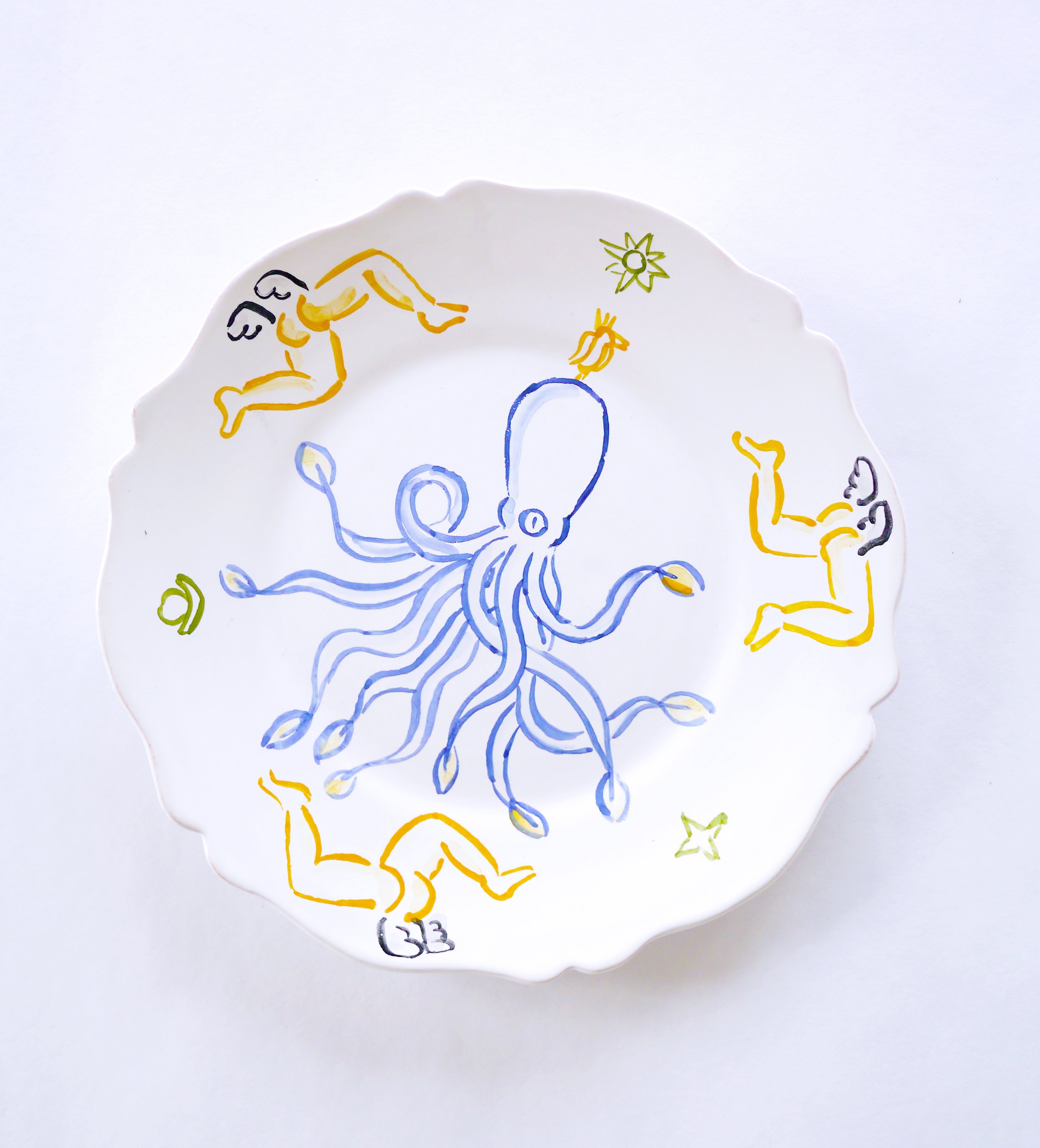 Ceramic Plate - Running from the Kraken