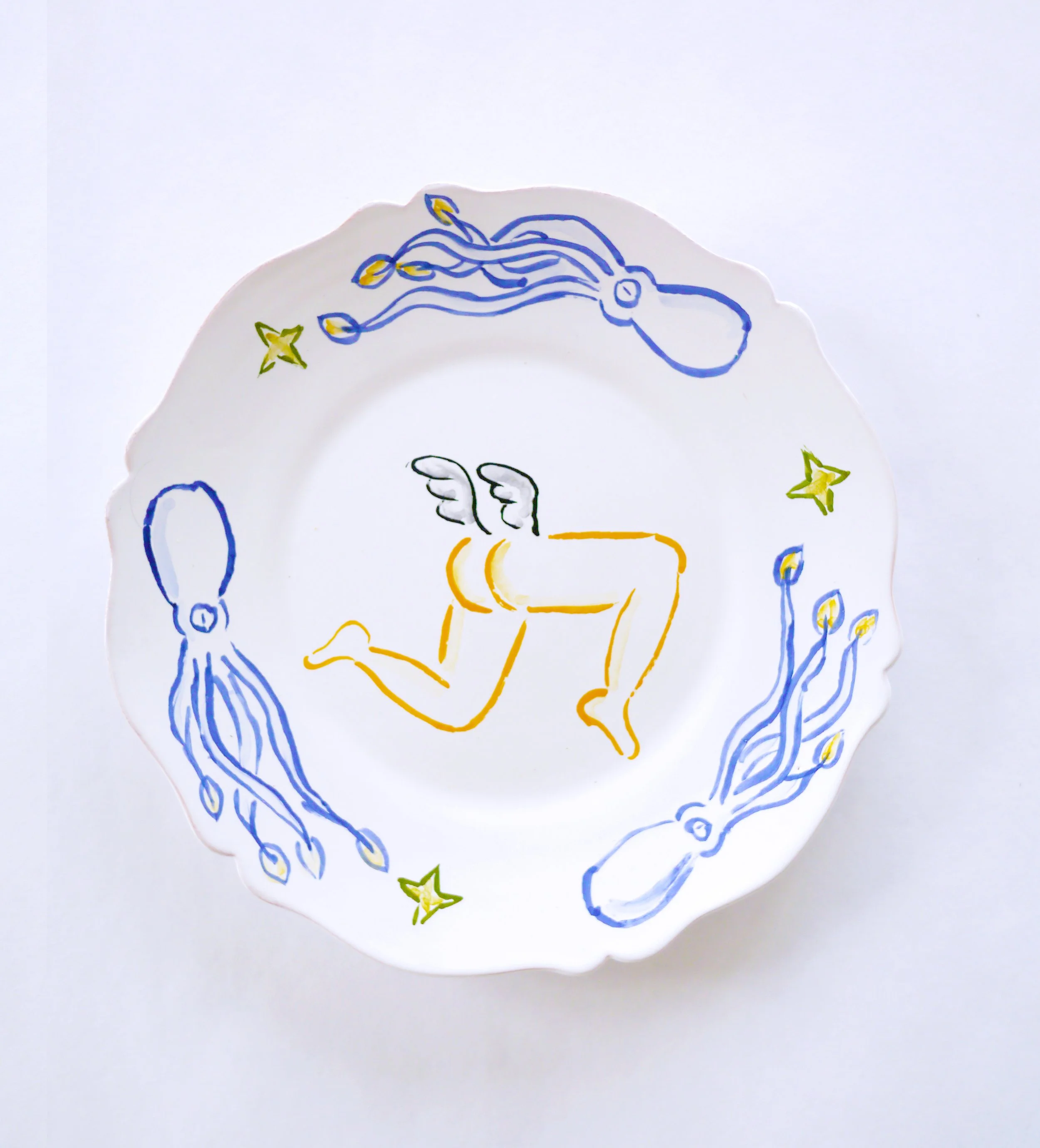 Ceramic Plate - Running from the Kraken