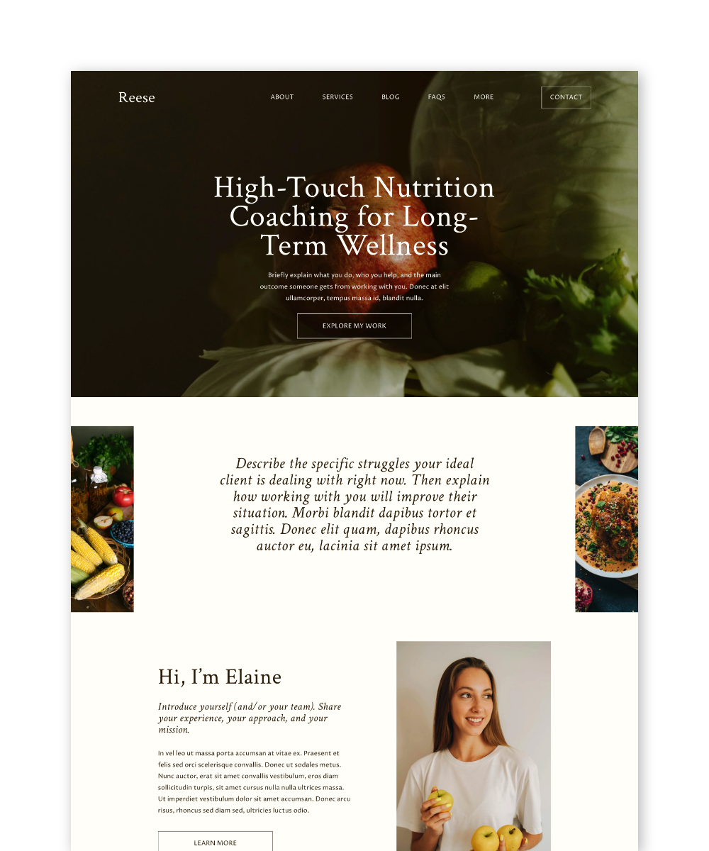 Reese — Squarespace 7.1 Website Template