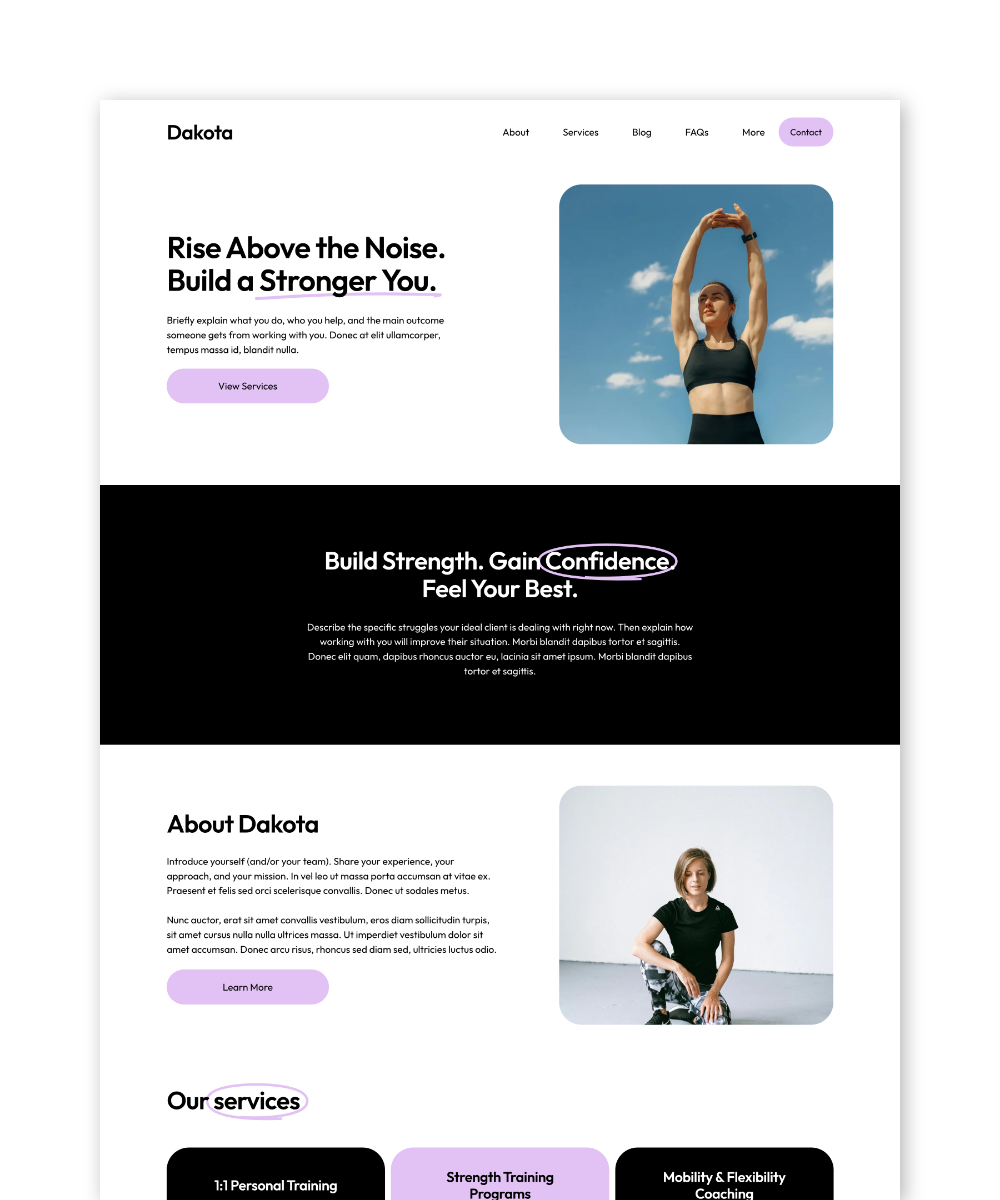 Dakota — Squarespace 7.1 Website Template