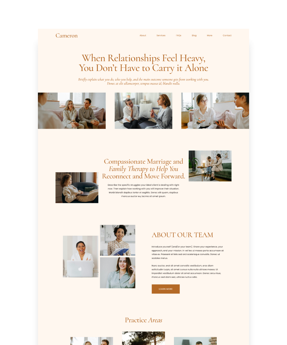 Cameron — Squarespace 7.1 Website Template