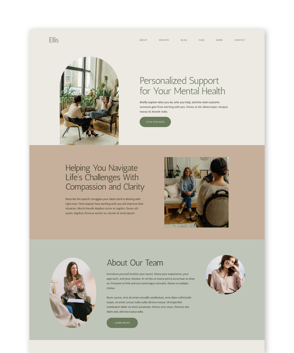 Ellis — Squarespace 7.1 Website Template