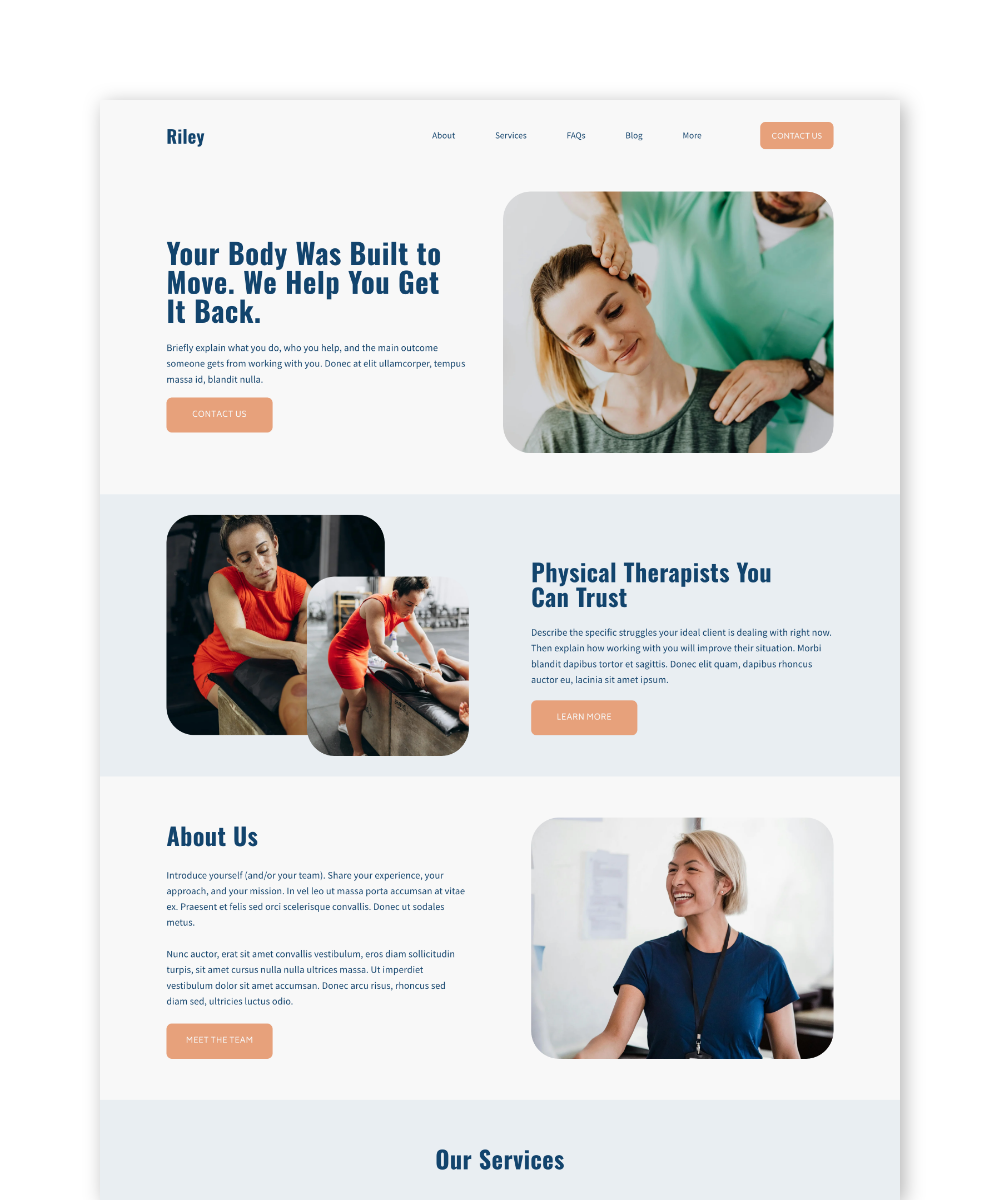 Riley — Squarespace 7.1 Website Template