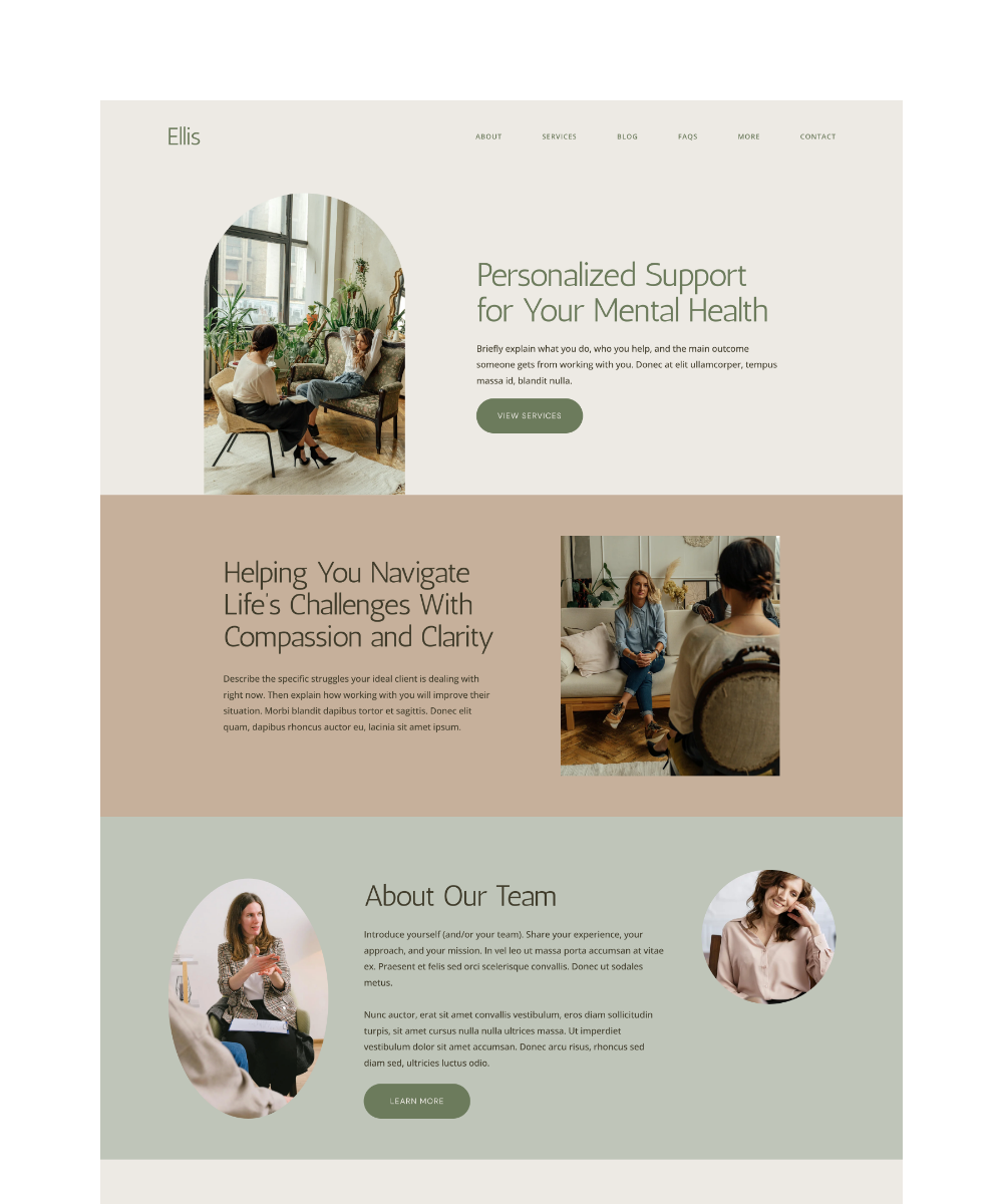 Ellis — Squarespace 7.1 Website Template