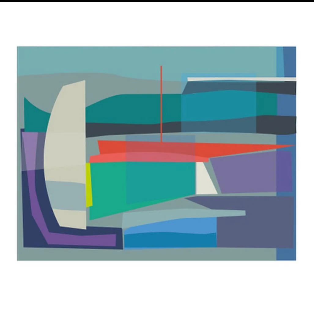 Very pared back simple study. Leaving elements out of a sketch is sometimes harder than you think! #sketch #art #geometricabstraction #simplicity #artist #irishart #boats #sea #marinelife