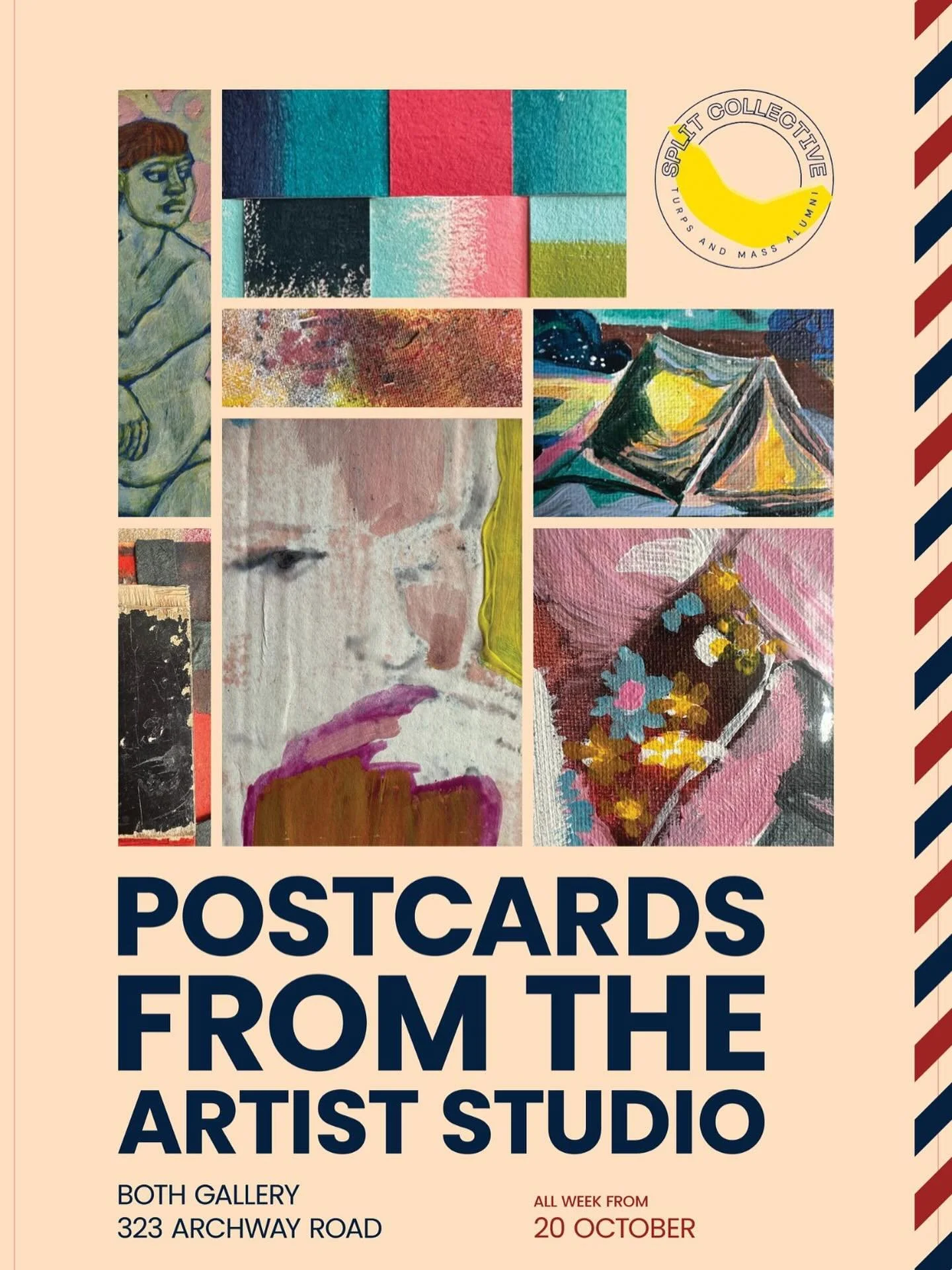 Delighted to be part of the Split Collective and this show
&ldquo;Postcards from the artist studio&rdquo; that will open on 20th-26th Oct @bothgalleryldn with private view on 23rd at 6pm.

A big thank you to @evestudor for all her work and commitment