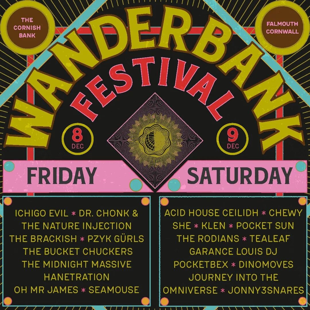 Very excited to be playing at @cornishbank for the Wanderbank fest! Extra bonus for seeing our pals @ichigo.evil again! We're on Friday at 6.30 for some tea-time terror!