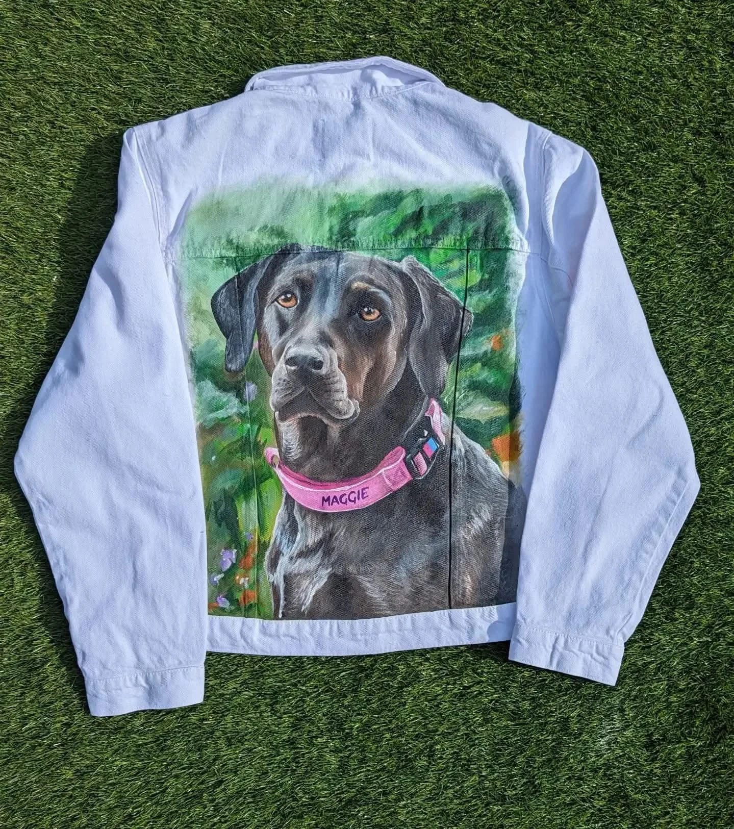 Custom pet portrait printed on a personalised shirt