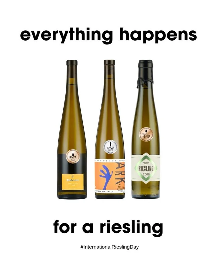 Everything happens for a Riesling, right? 

Today is #InternationalRieslingDay, which gives us a chance to reflect on an interesting (to us) IEWA stat&hellip;

Across the ten year history of the competition we&rsquo;ve only had three Rieslings entere
