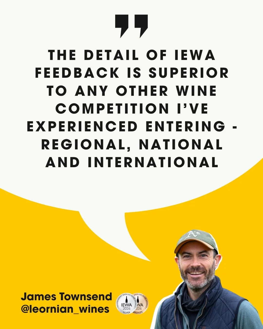 Thanks, James! @leornian_wines 🙏

Getting feedback like this means a huge amount to us.

From day zero, IEWA was designed to offer producers more than just a medal. Detailed, constructive feedback, professional photography, meaningful promotion, and