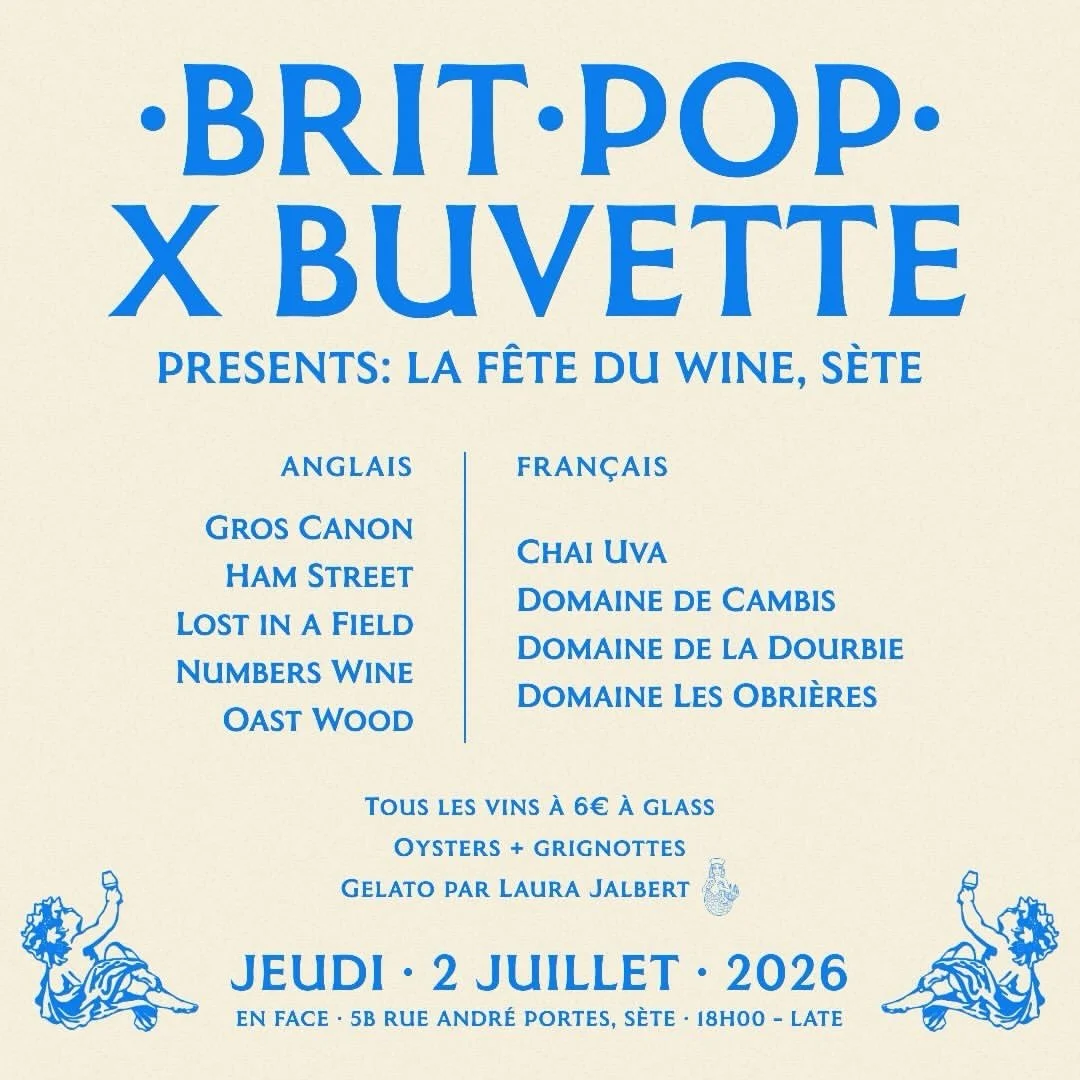 Our friends @britpop.wine continue their run of awesome events form, with this @buvette.tours 🙌

&ldquo;To mark the 20th anniversary of @worldwide_festival_sete, Buvette and @britpop.wine are joining forces for one night only in Sète - a Franco-Bri