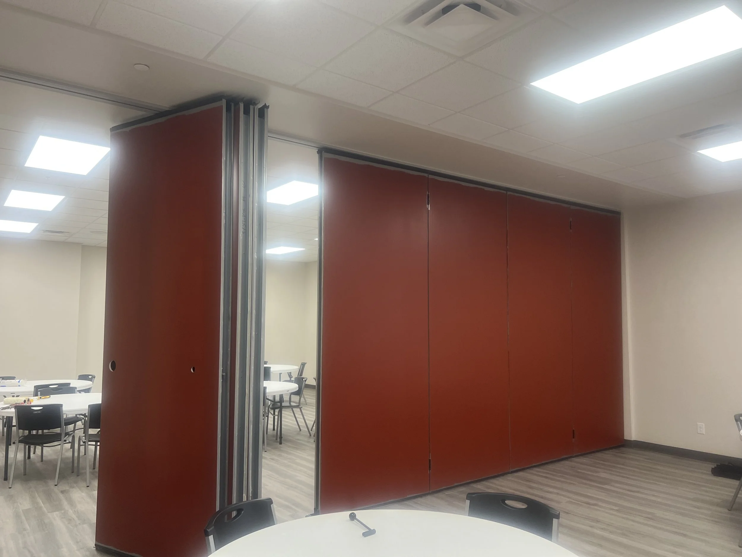 Operable partition resurfacing first application process
