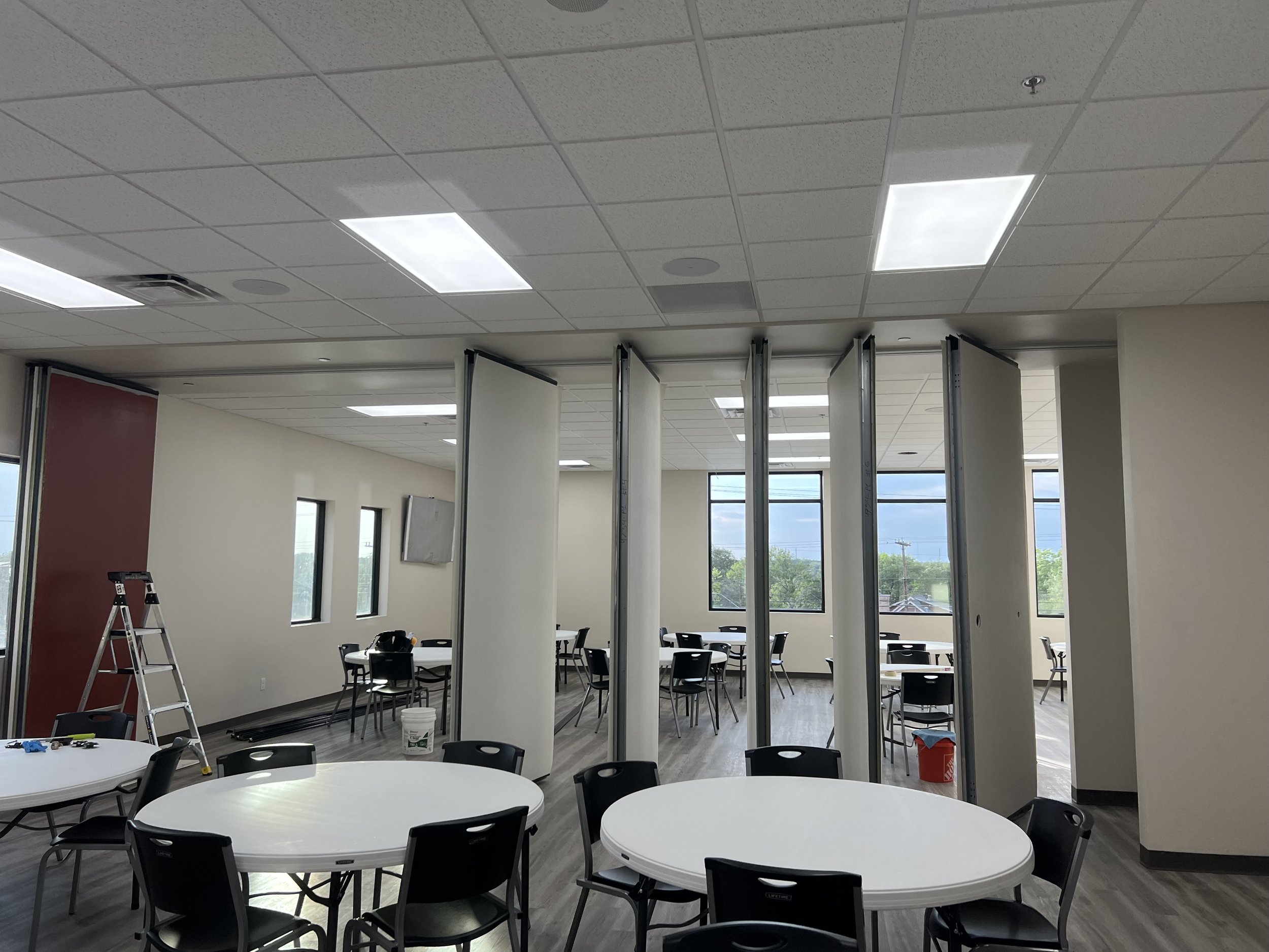 Operable partition finish restoration before and after