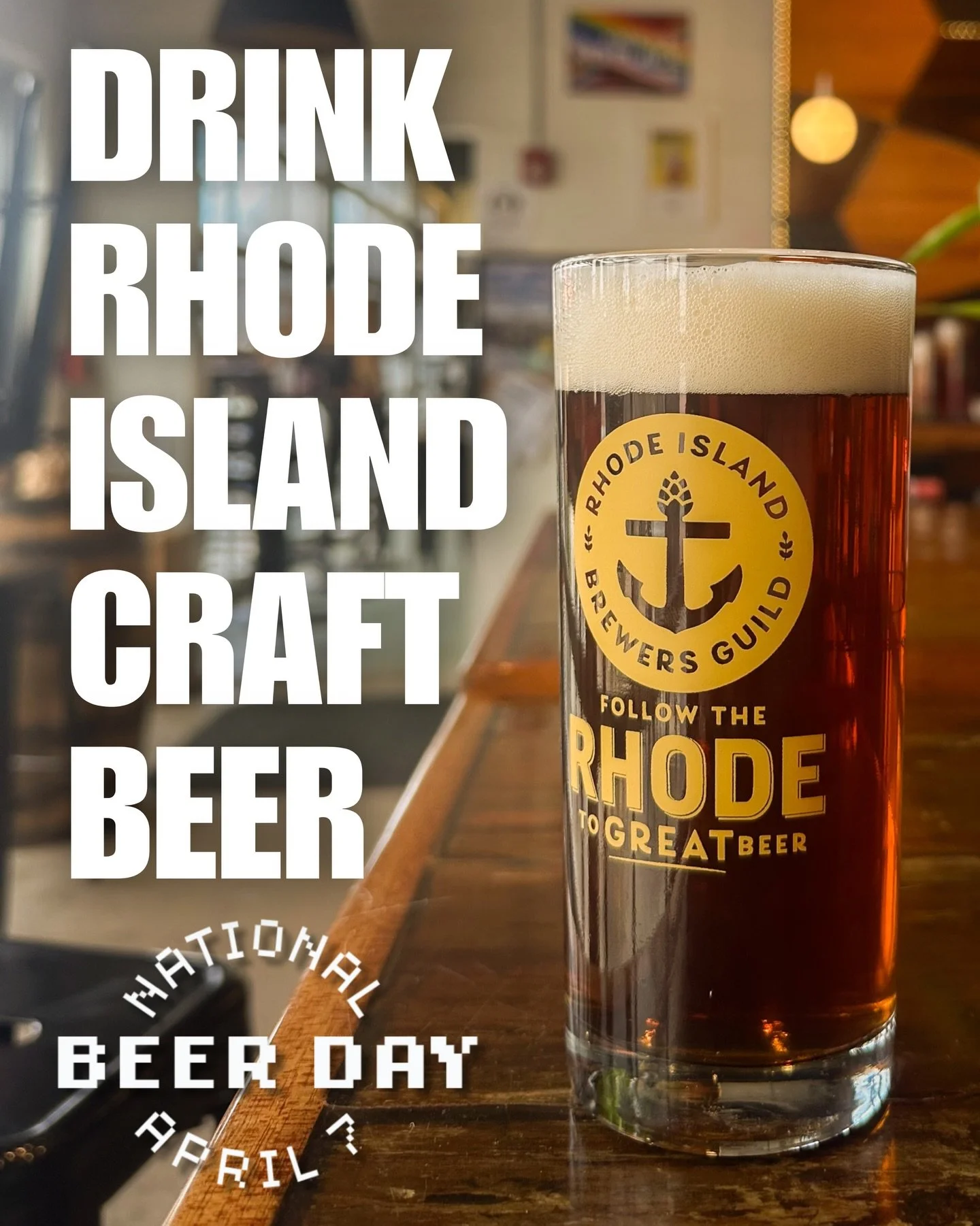 Incase you weren&rsquo;t aware, beer is a pretty deal to us around here 👏 Happy National Beer Day to all who celebrate 🍻 Remember to support your local taprooms and always raise a glass!

Cheers! ✨

#followtherhodetogreatbeer #ribeer #craftbeer #na