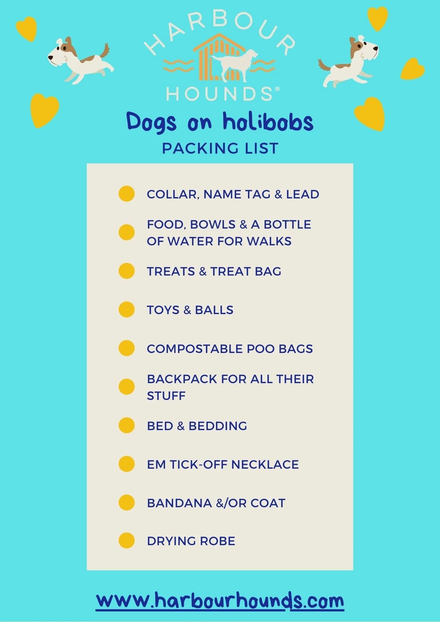 Dog Holiday Packing List | Harbour Hounds