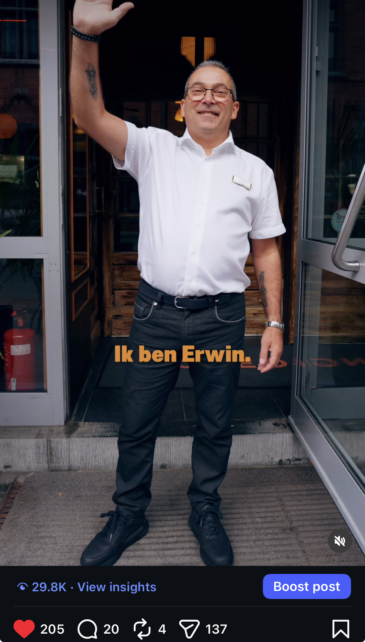 Employer branding video voor Ingredi waarin de manager zichzelf voorstelt, gericht op menselijkheid, herkenbaarheid en sterke betrokkenheid op social media.