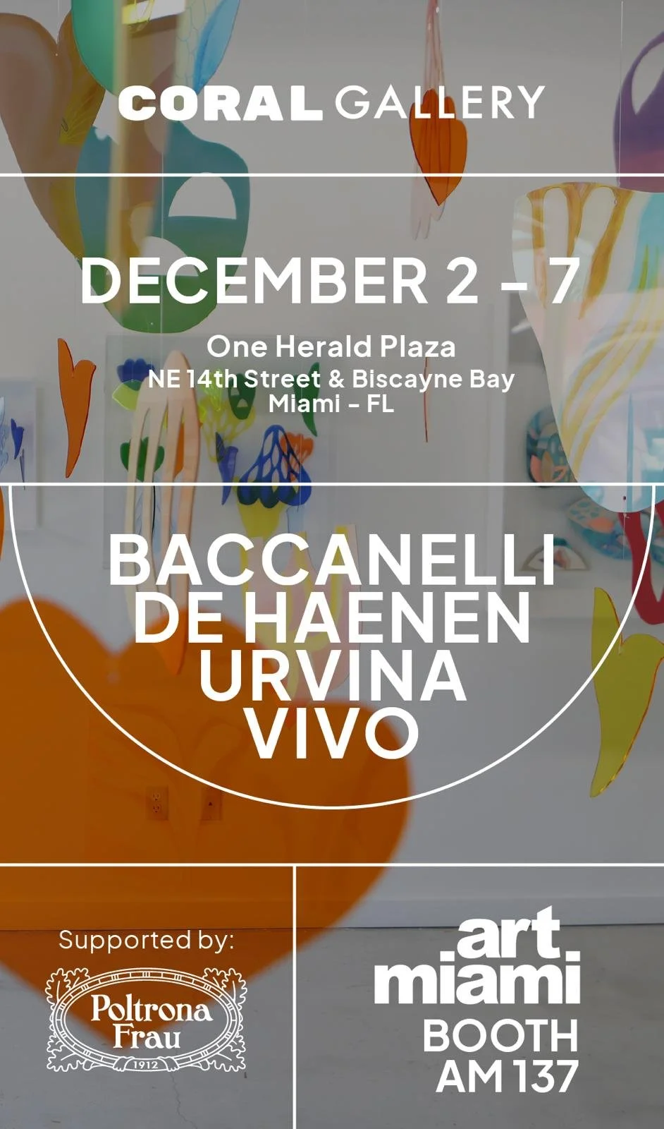 Art Miami at One Herald Plaza, with Coral Contemporary Gallery. From December 2nd to 7th of 2025.