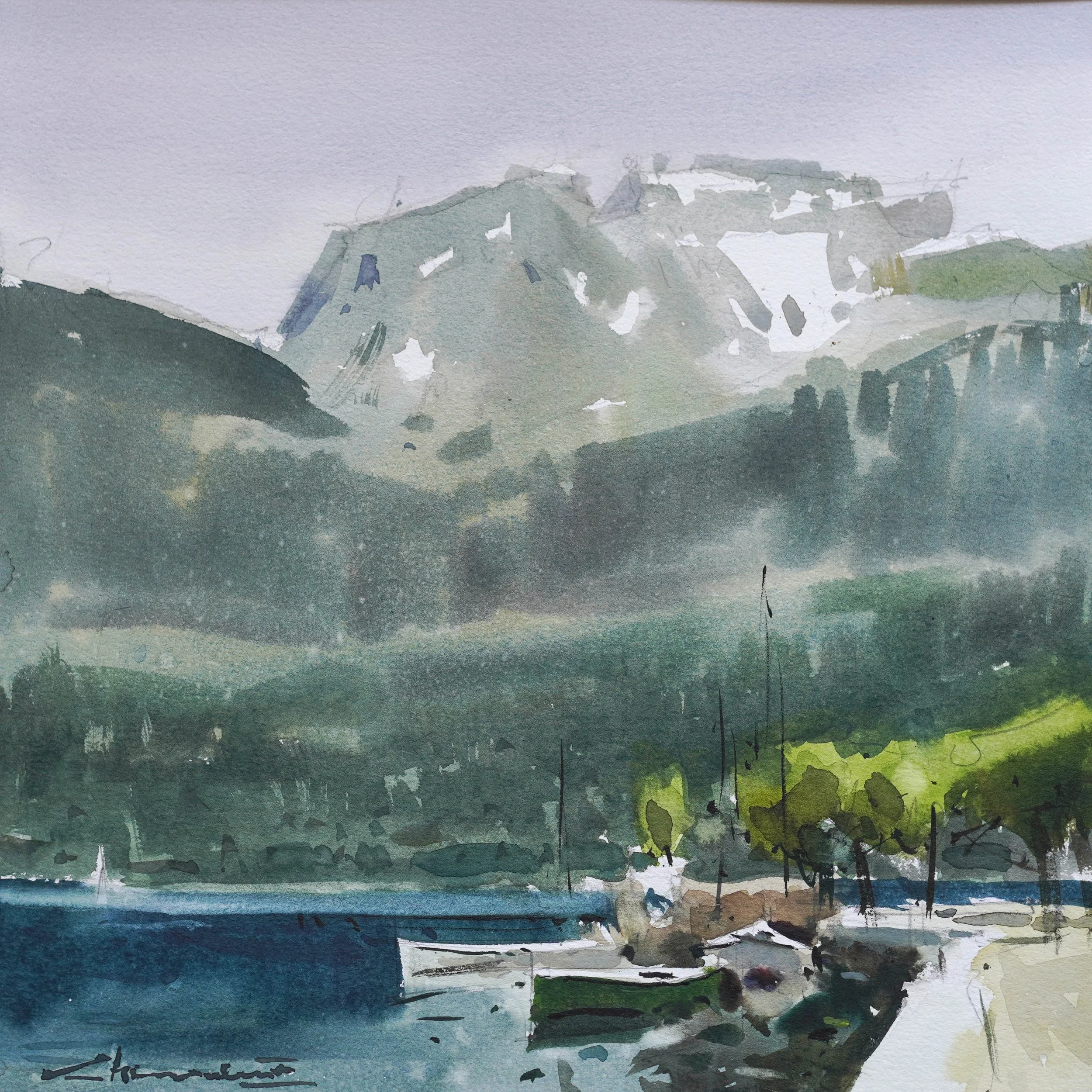 Lac d’Annecy  I  30X30cm