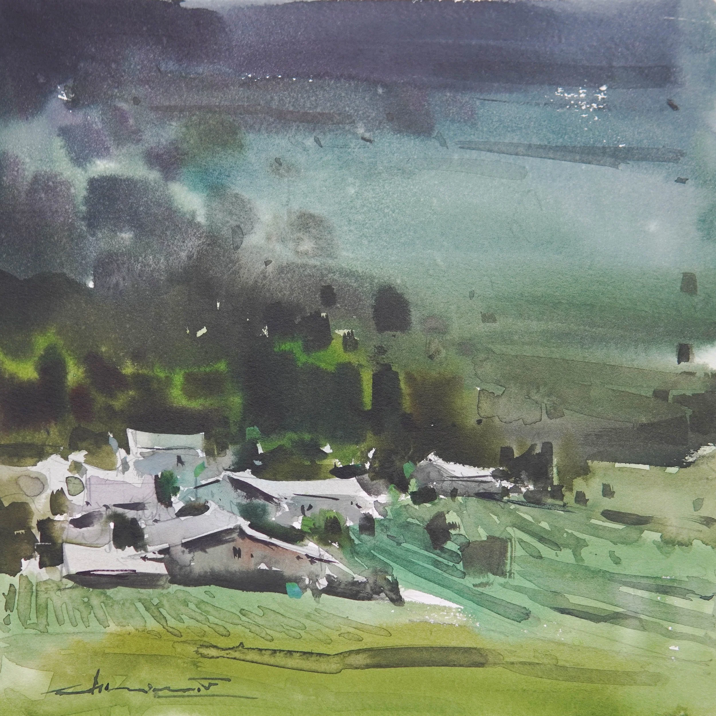 Village au Yunnan, Chine I  30X30cm