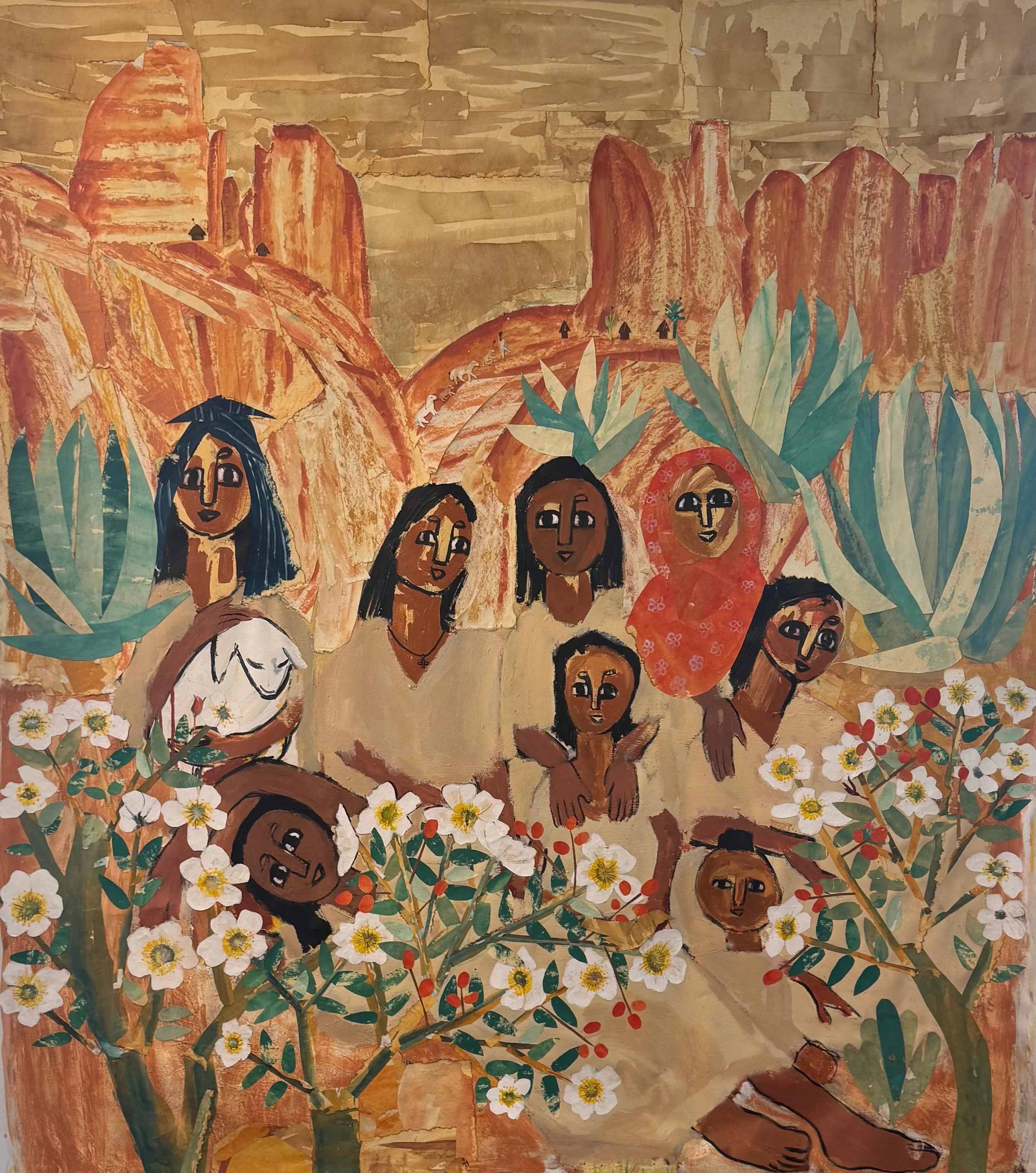 Rosa Abyssinica, 2024
collage with coffee, watercolor paper and acrylic on canvas
75 x 63 in