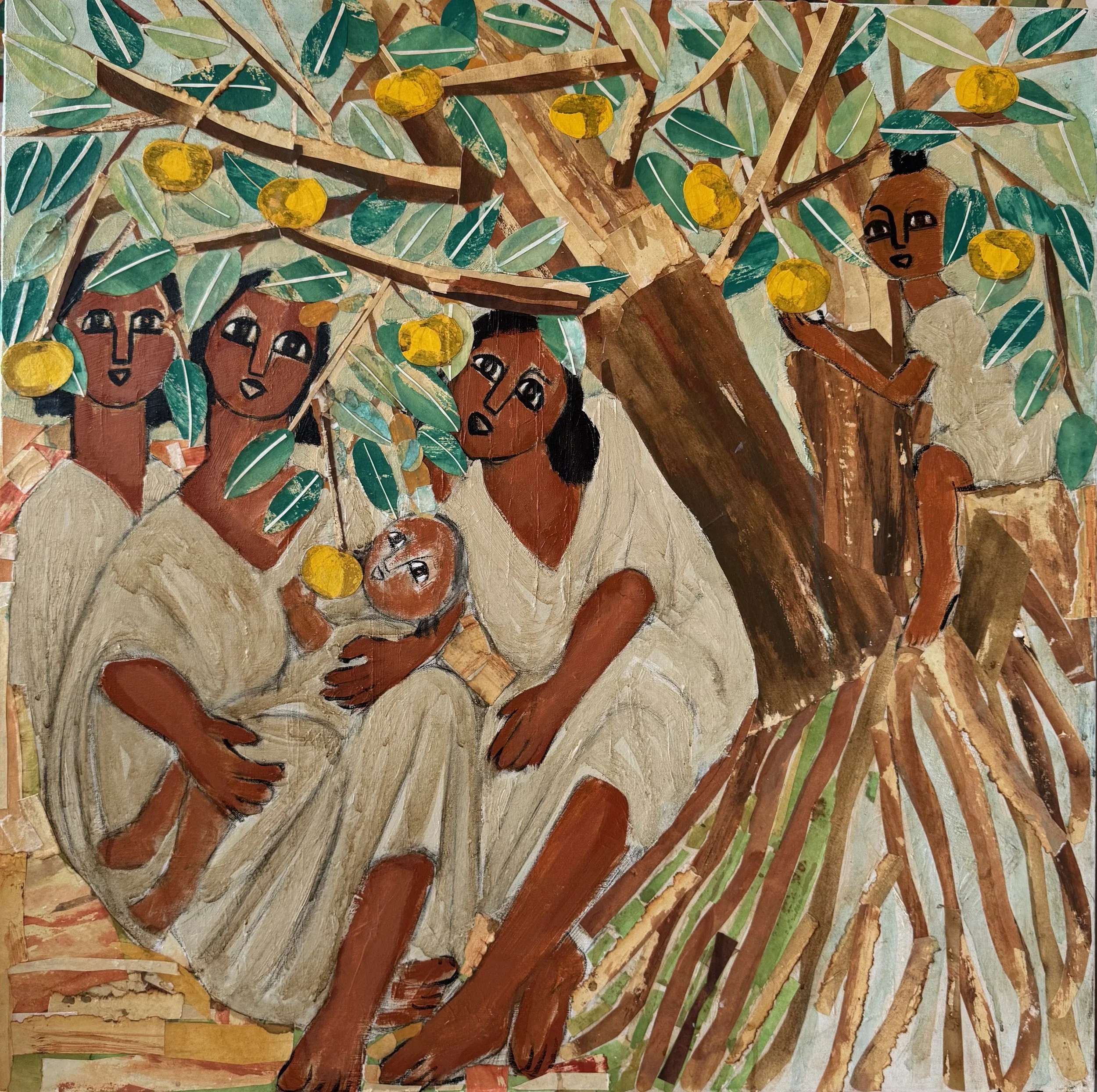 Three Seasons III, 2025
collage with coffee, watercolor paper and acrylic on canvas
36 x 36 in