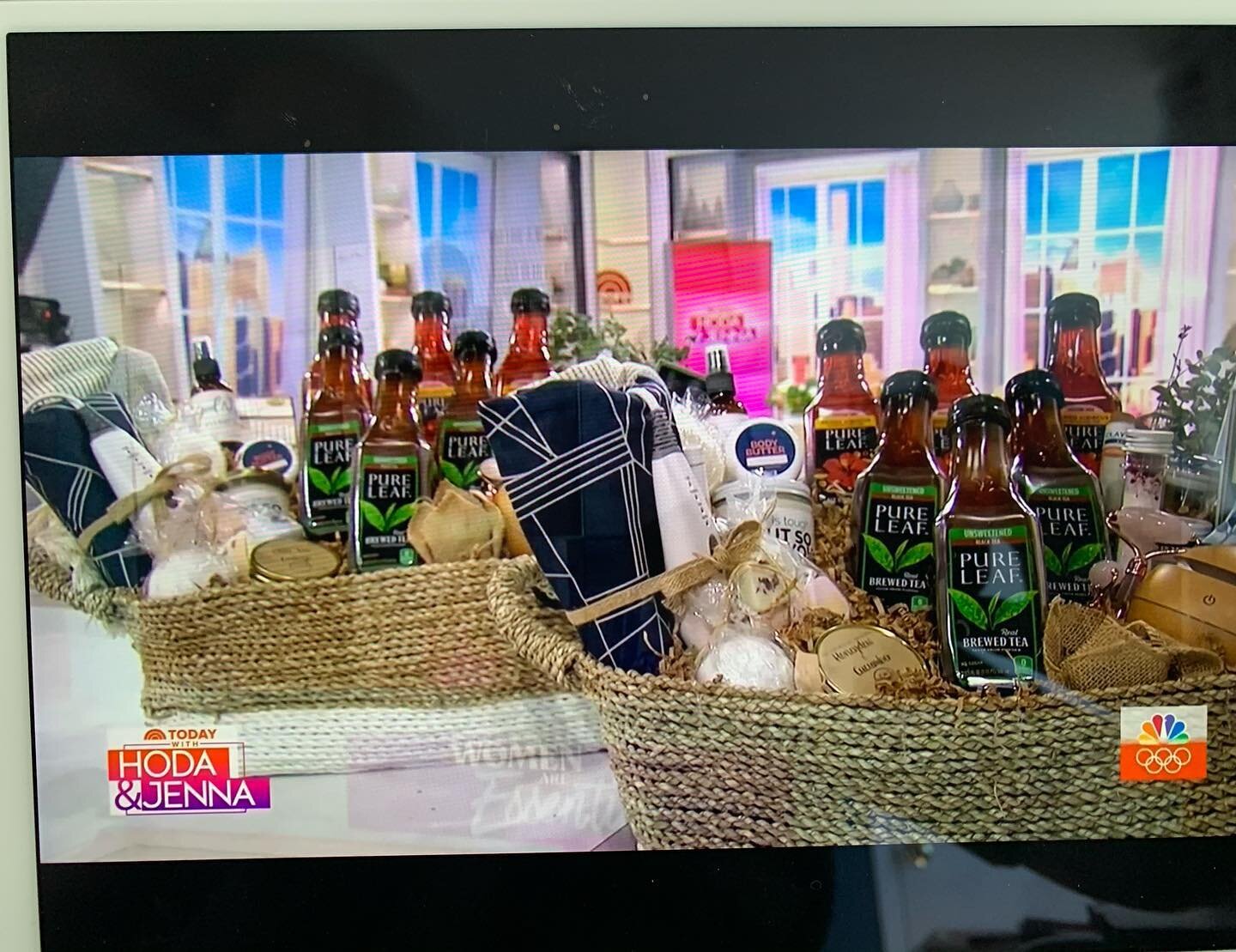 We make gift baskets too... Spa Baskets curated by 3C for a today show segment for International Women&rsquo;s Day! #todayshow #internationalwomensday #setdesignerslife