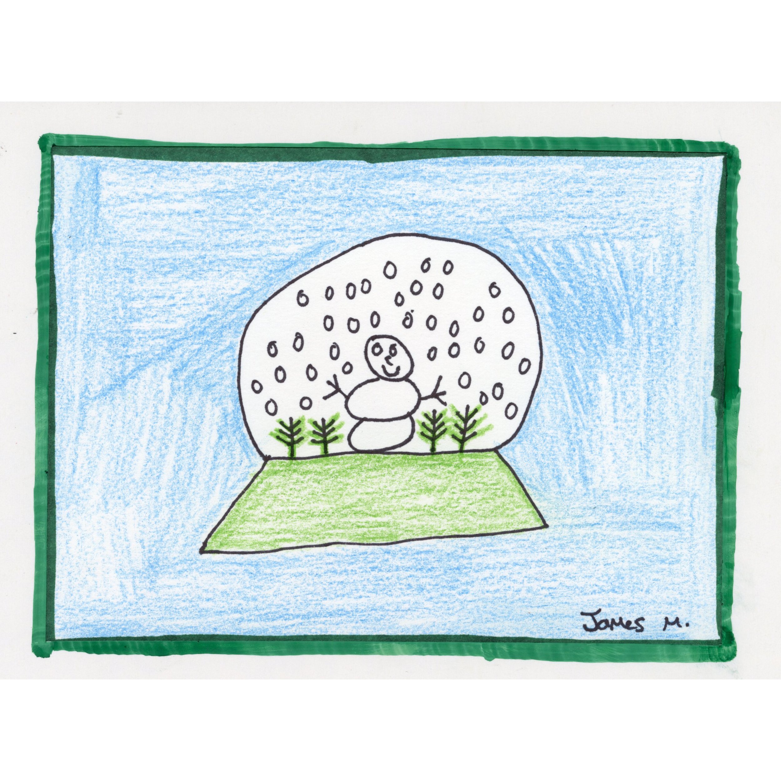 Christmas Snow Globe blank card