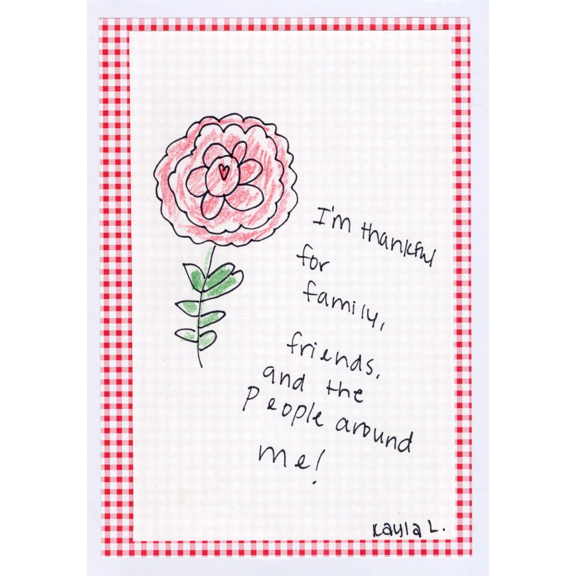 I'm Thankful for Family Blank Card