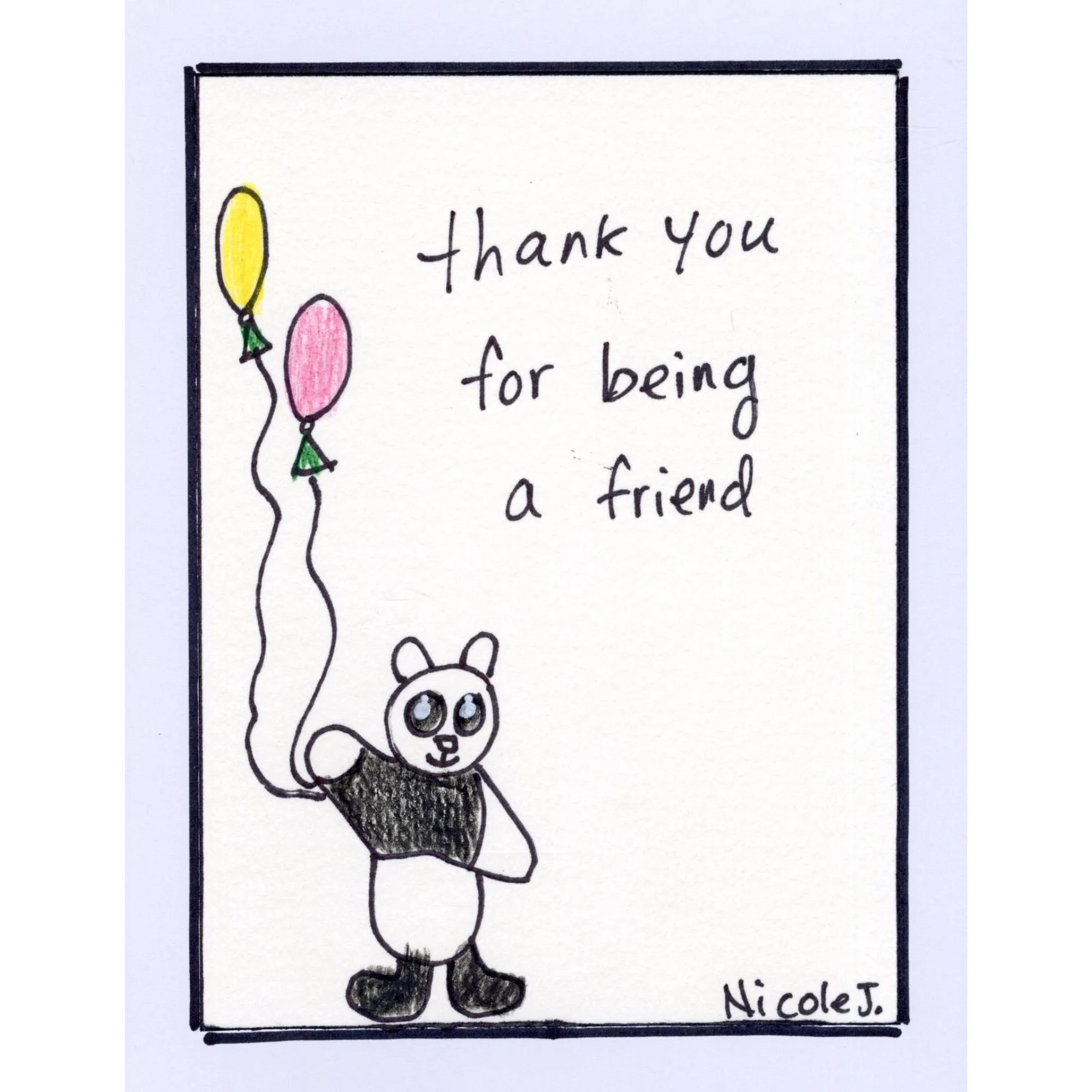 Thank you for Being a Friend Blank Card
