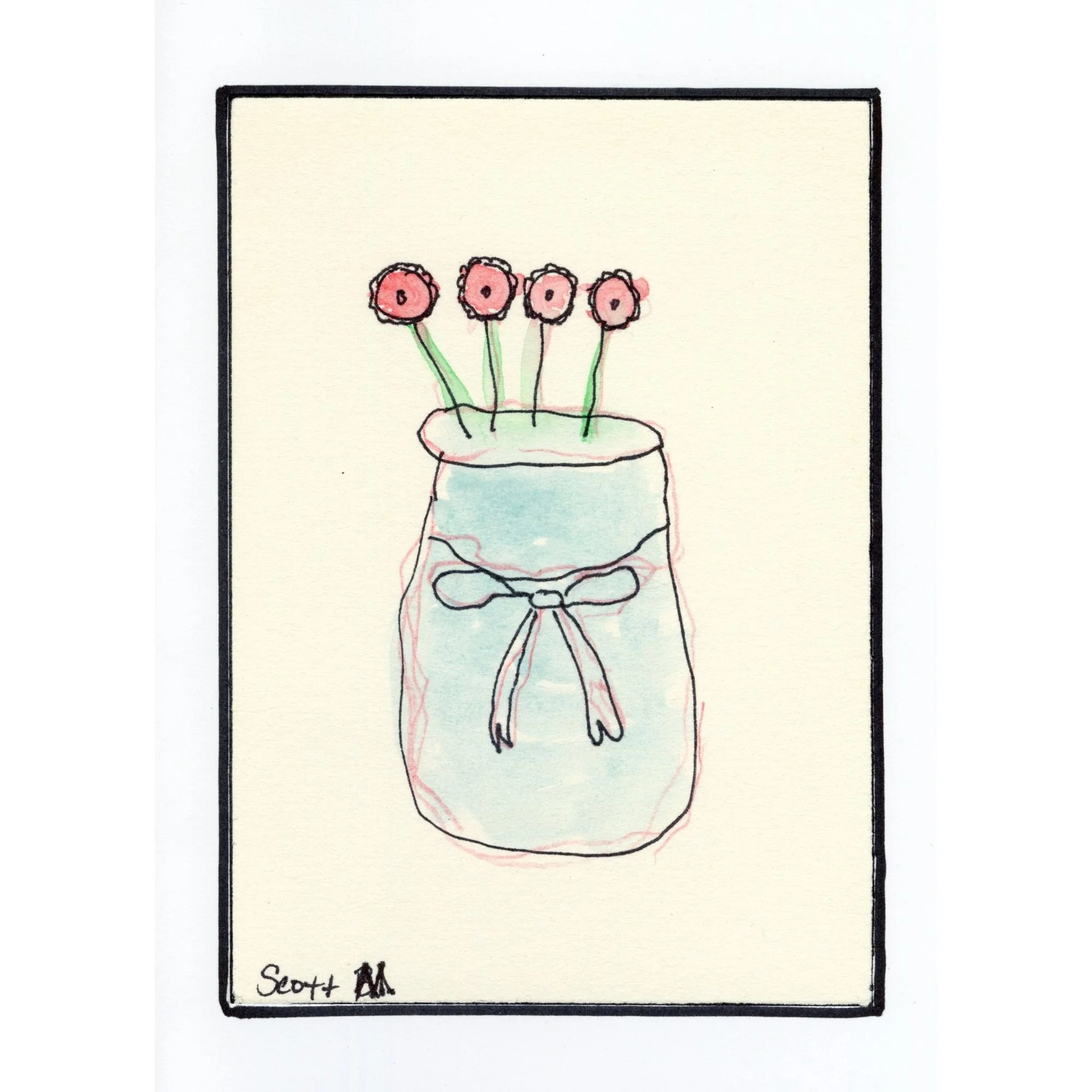 Jar of Flowers blank card