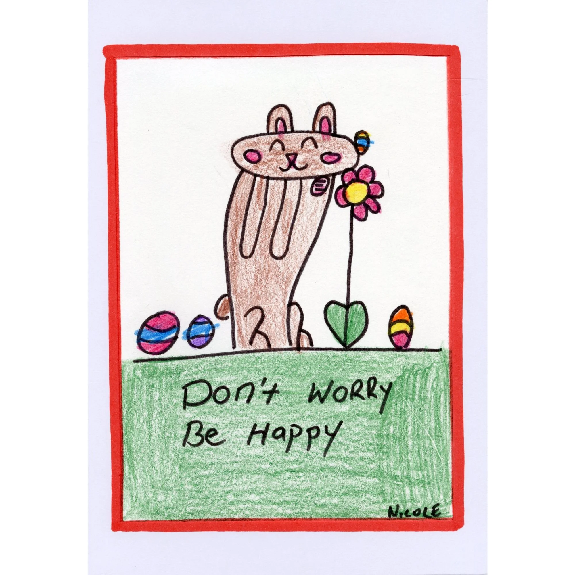 KROC EXCLUSIVE: Don't Worry be Happy Bunny blank card
