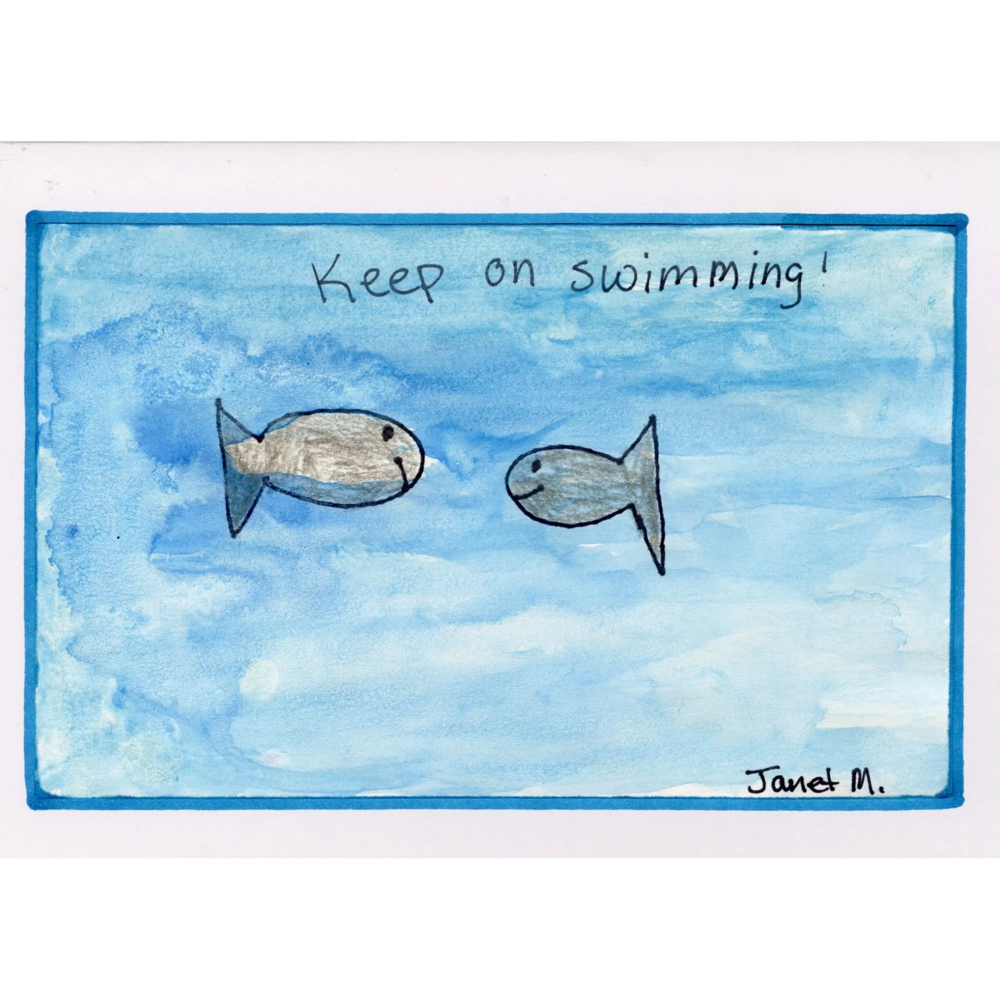 Keep on Swimming blank card