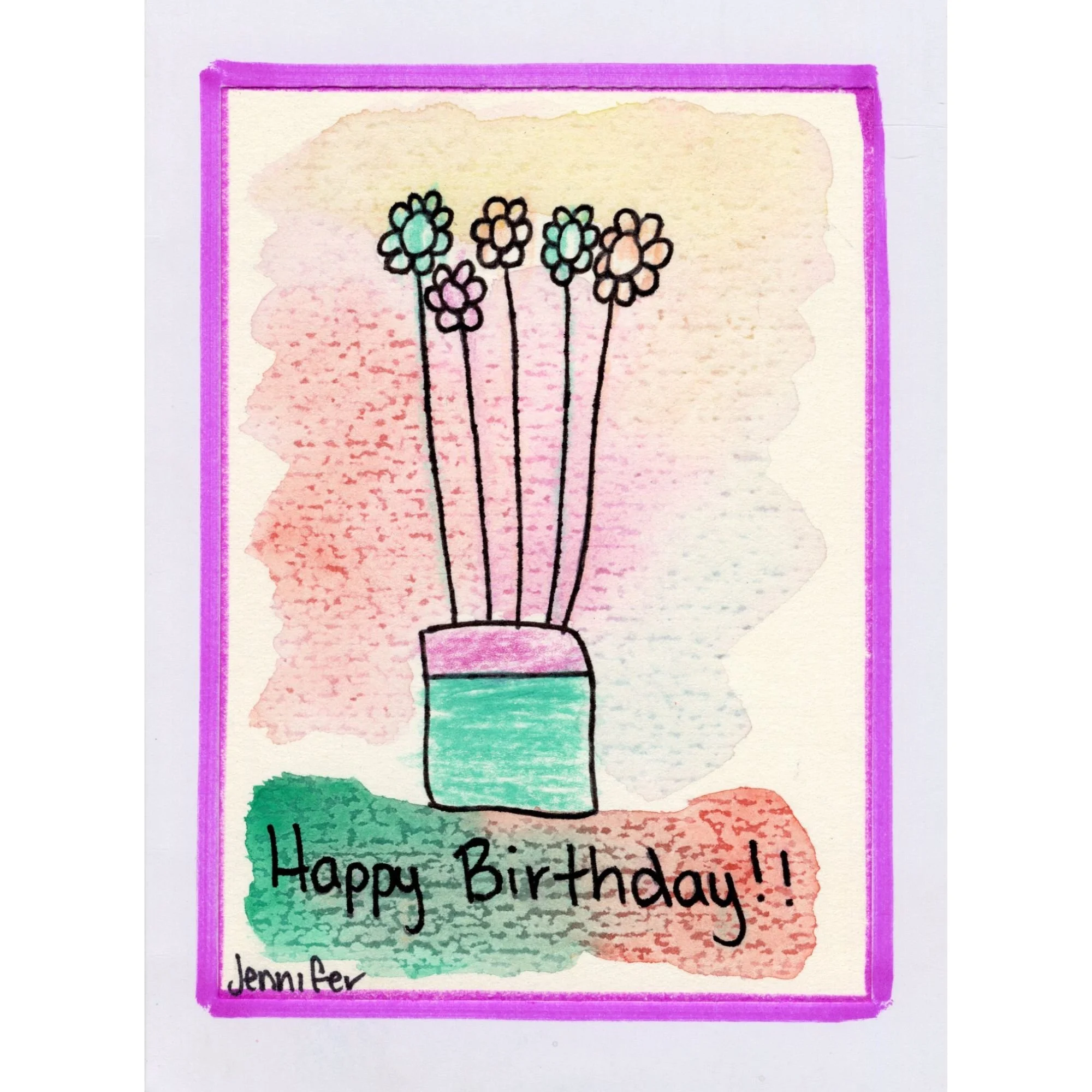 KROC EXCLUSIVE: Birthday Flower Vase blank card