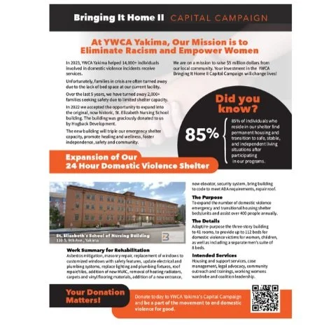 YWCA Yakima's Capital Campaign is focused on expanding our emergency ...