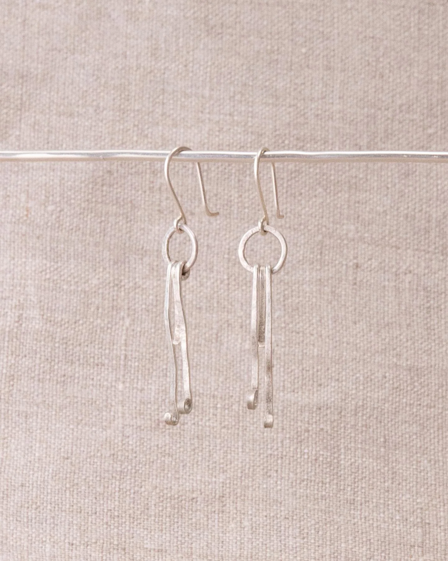 Exploring form and shapes.
I wanted these particular earrings to feel like floating seaweed; curling tendrils splaying from a rock face.

The most exciting part of making jewellery is the experimentation, and the transformation of ideas to physical o