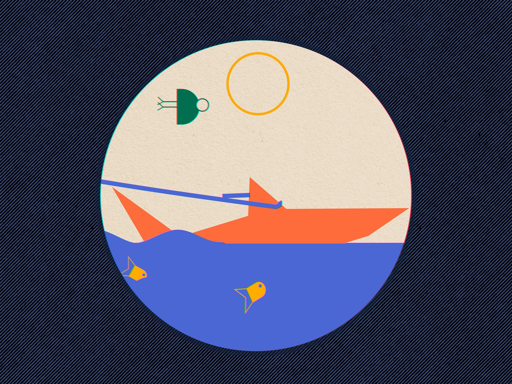 illustration personnage jumelle requin